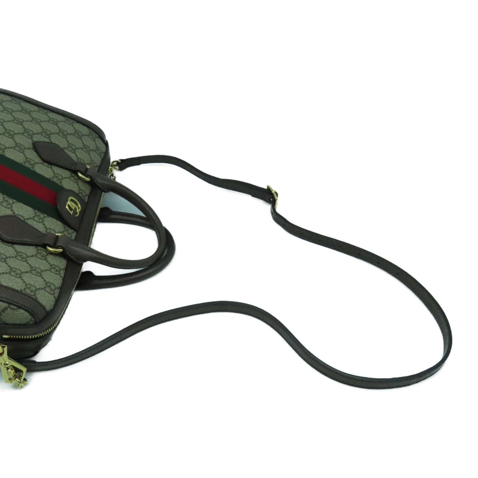 GUCCI 塗層帆布Ophidia GG Supreme金扣手挽肩背兩用袋啡色