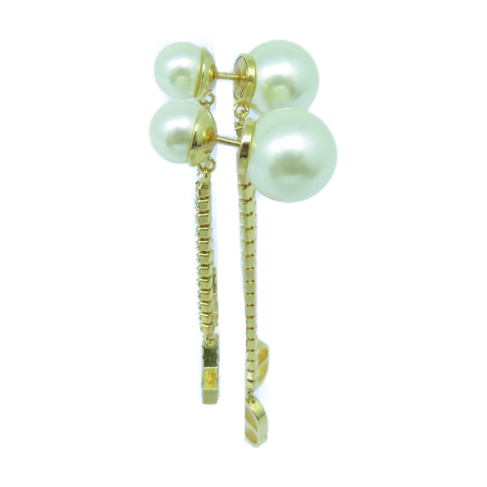 Dior 水晶Earrings耳環白色/金色