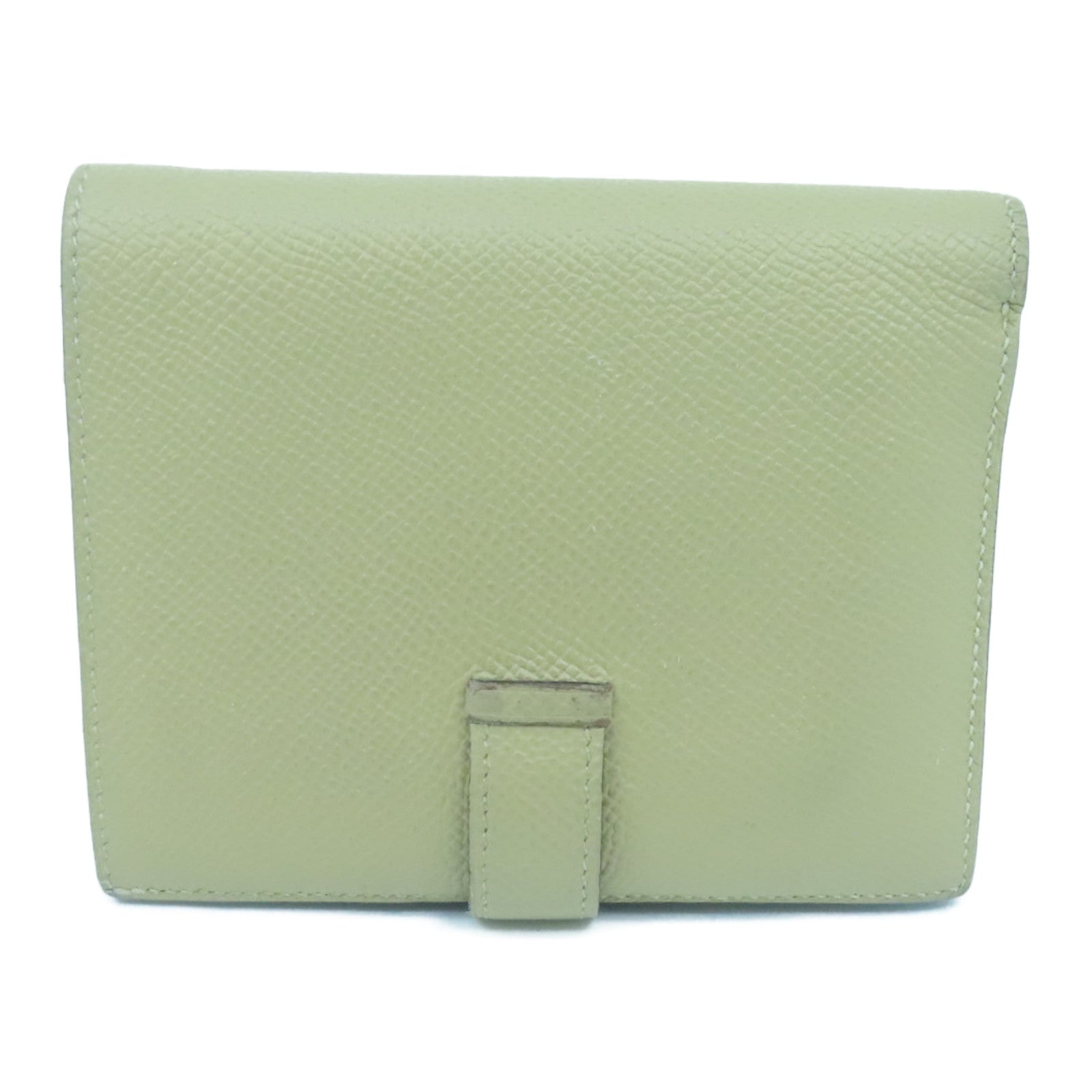 HERMES Epsom皮革Bearn Compact wallet银扣钱包Argile米色