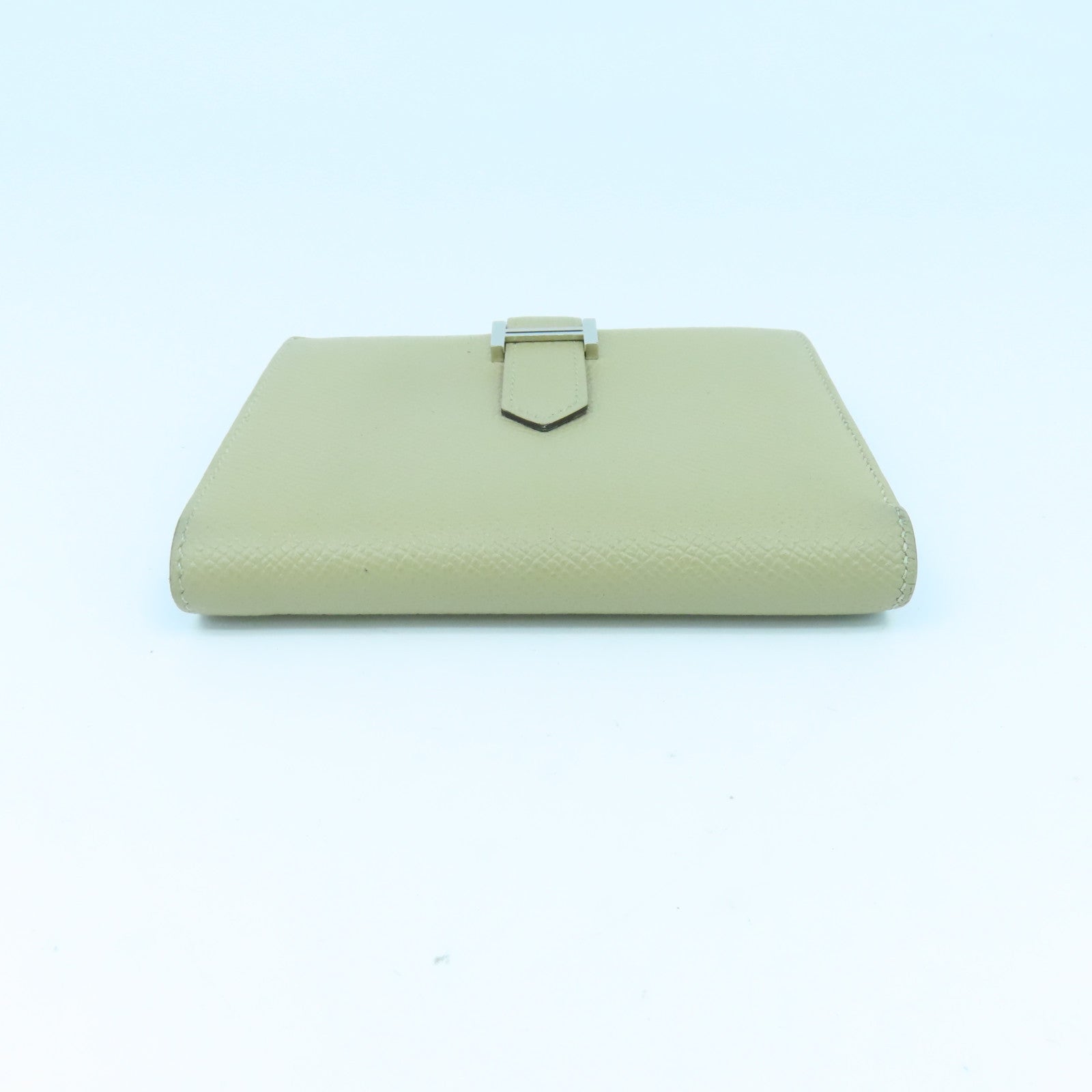 HERMES Epsom皮革Bearn Compact wallet银扣钱包Argile米色
