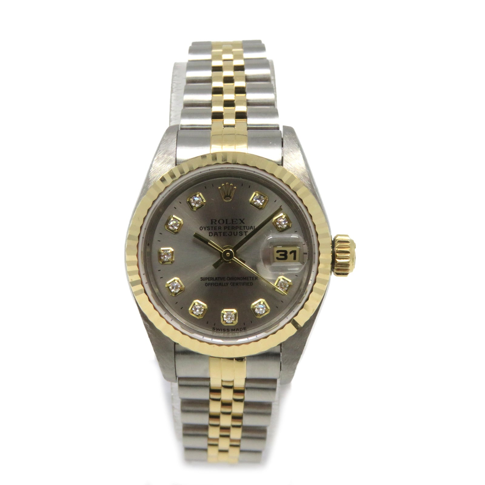 ROLEX Datejust 18K White Gold/Stainless Steel Watch Automatic Movement Watch Silver Gray/Silver