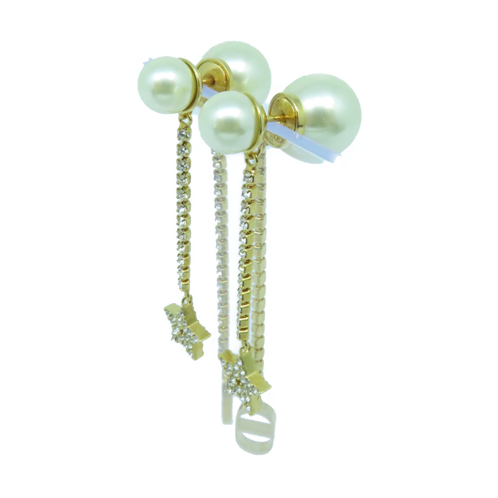 Dior 水晶Earrings耳環白色/金色