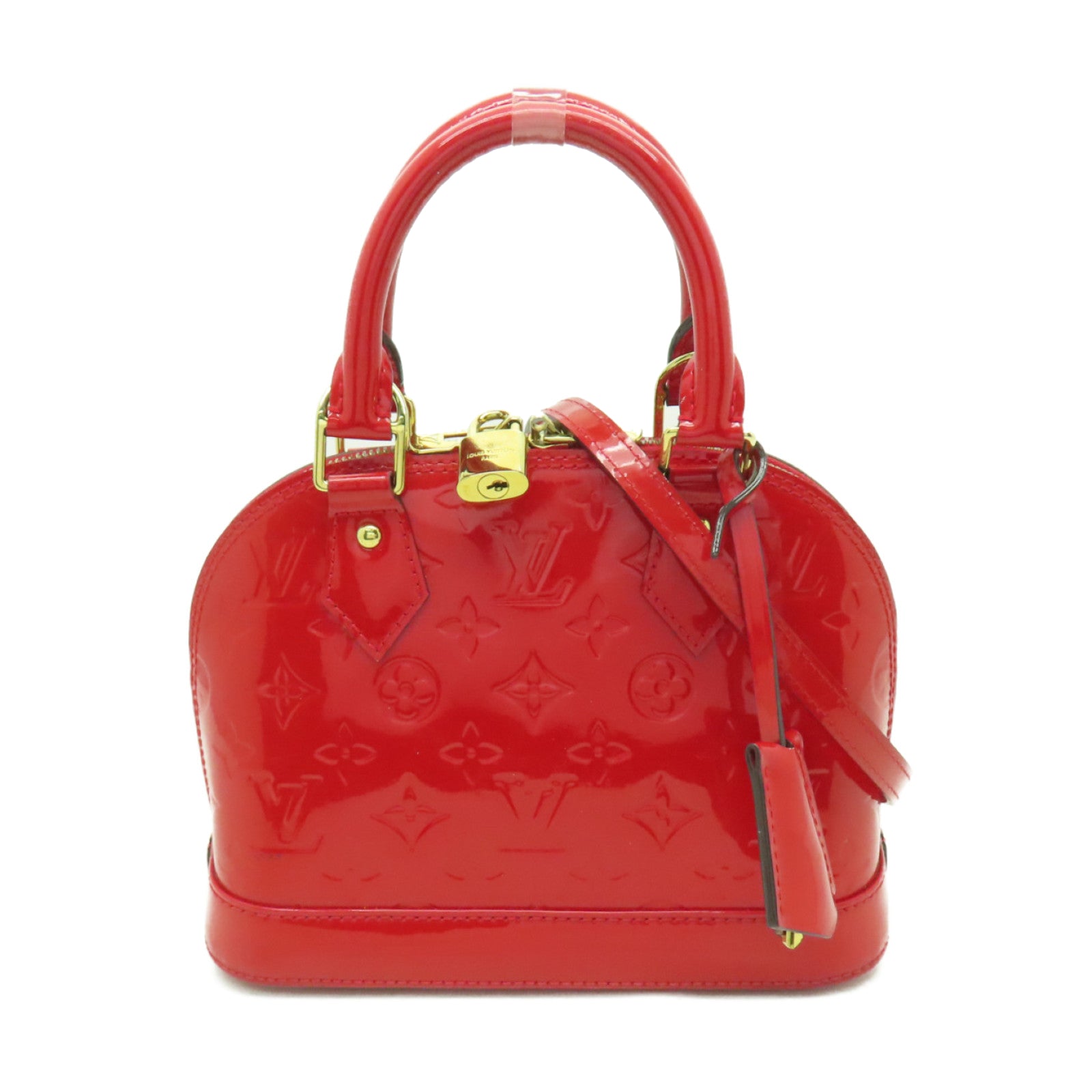 LOUIS VUITTON Vernis Alma BB金扣手挽肩背兩用袋紅色