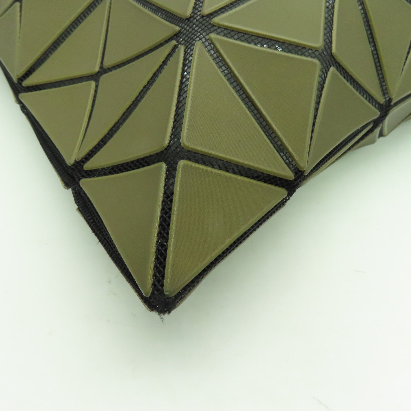 ISSEY MIYAKE PVC Tote Bag Silver Buckle Handle Bag Khaki