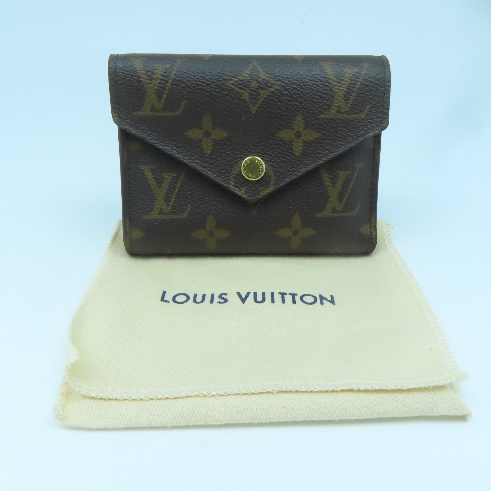 LOUIS VUITTON Monogram Victorine金扣錢包啡色