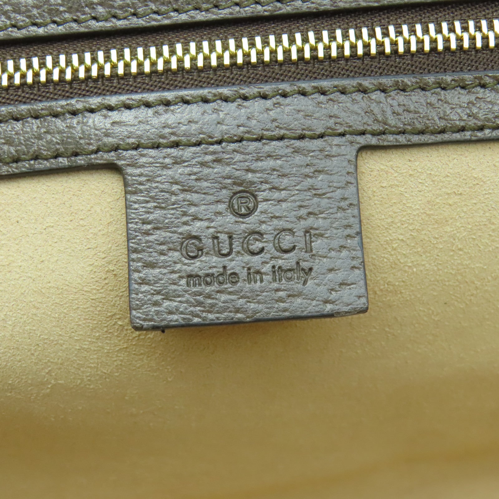 GUCCI 塗層帆布Ophidia GG Supreme金扣手挽肩背兩用袋啡色