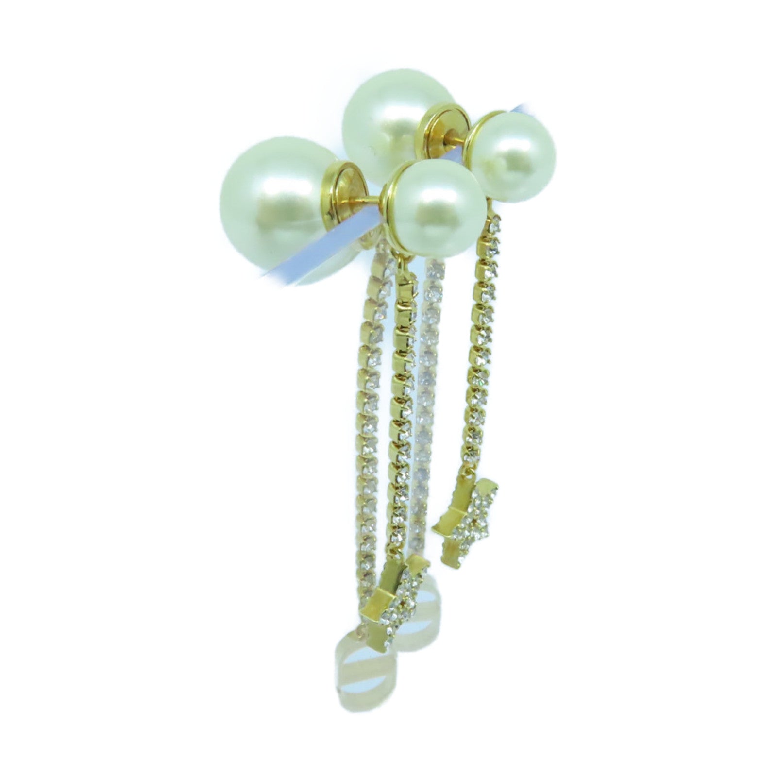 Dior 水晶Earrings耳環白色/金色