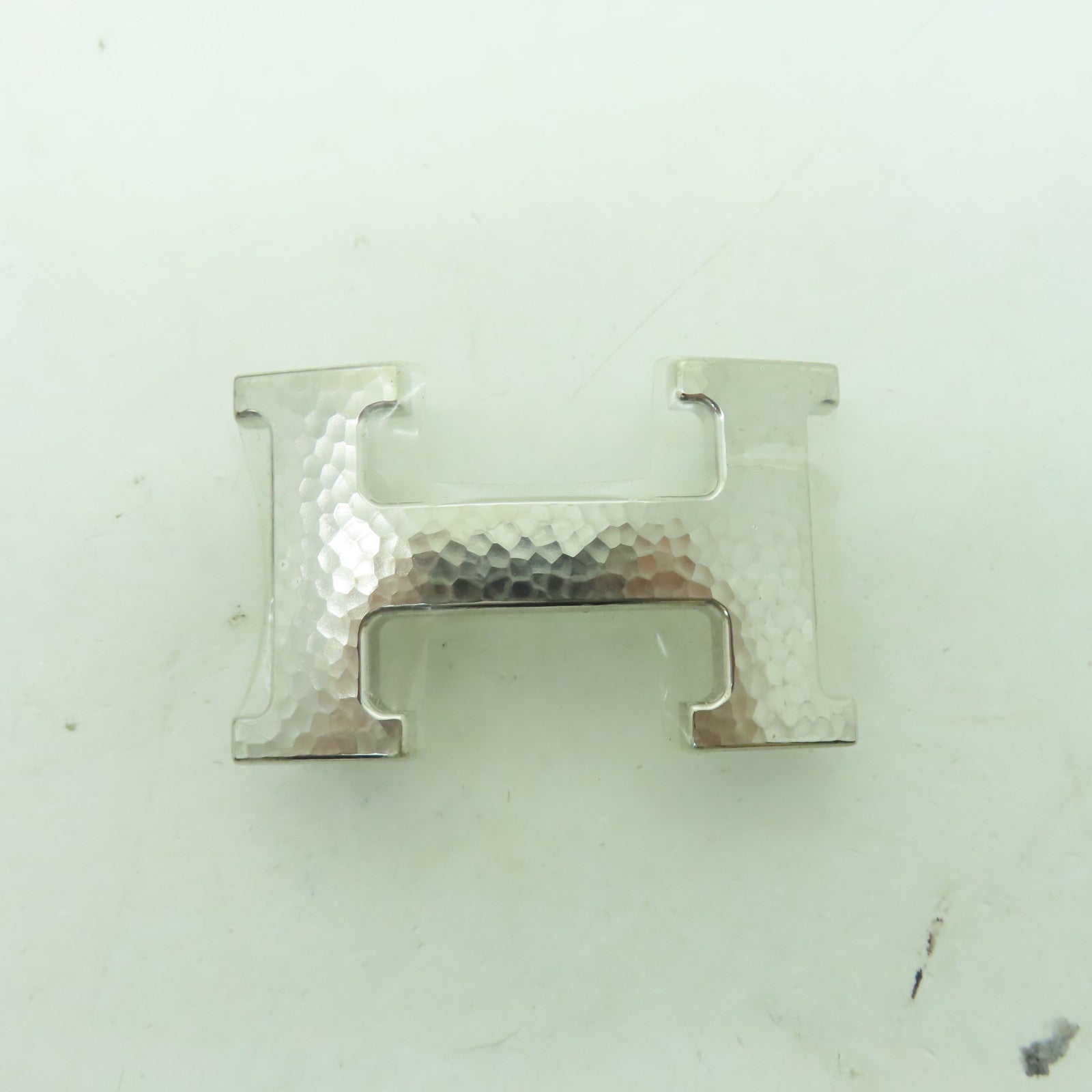 HERMES Veau Epsom皮革Belt銀扣皮帶灰水藍色
