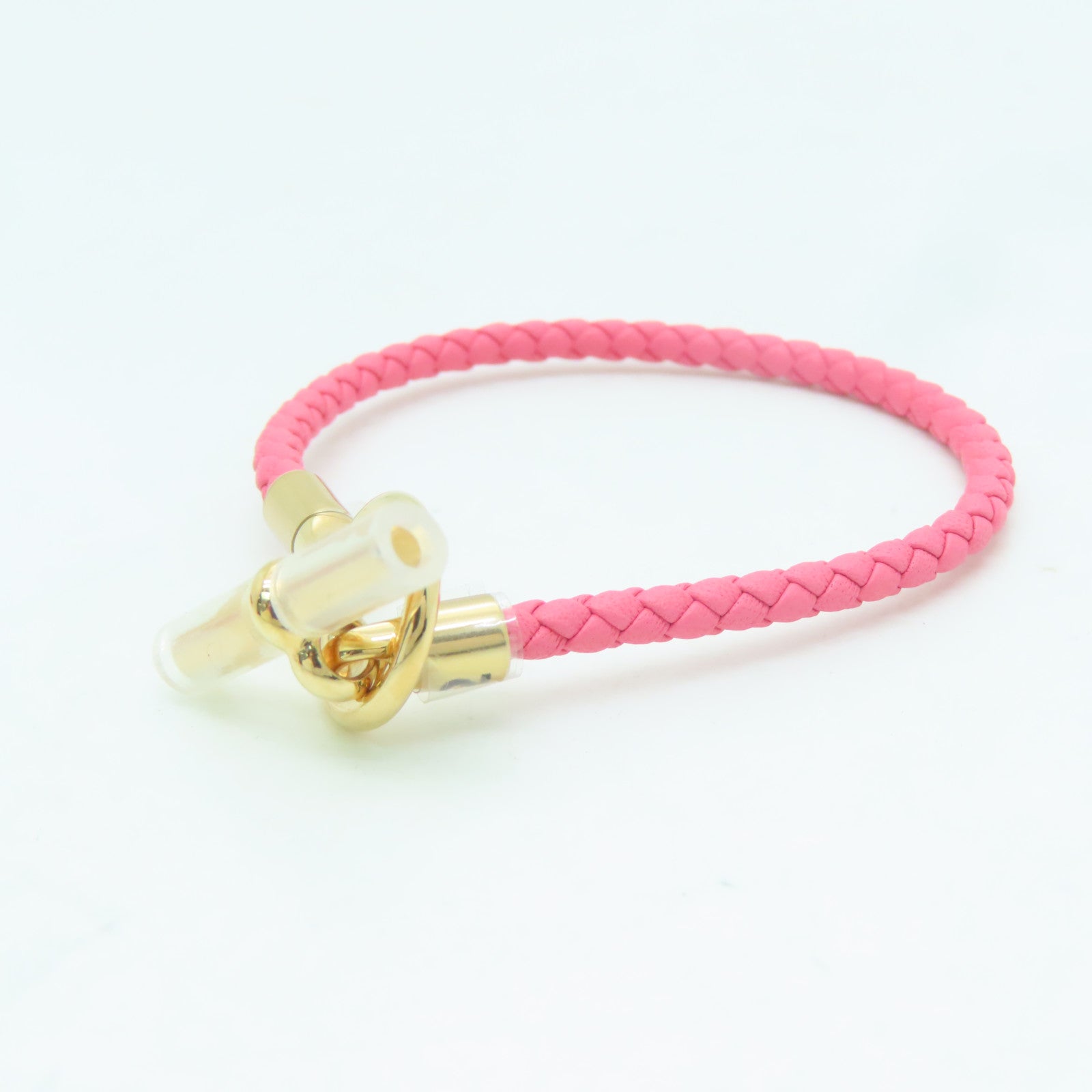 HERMES Swift皮革Glenan Bracelet金扣手鐲粉紅色