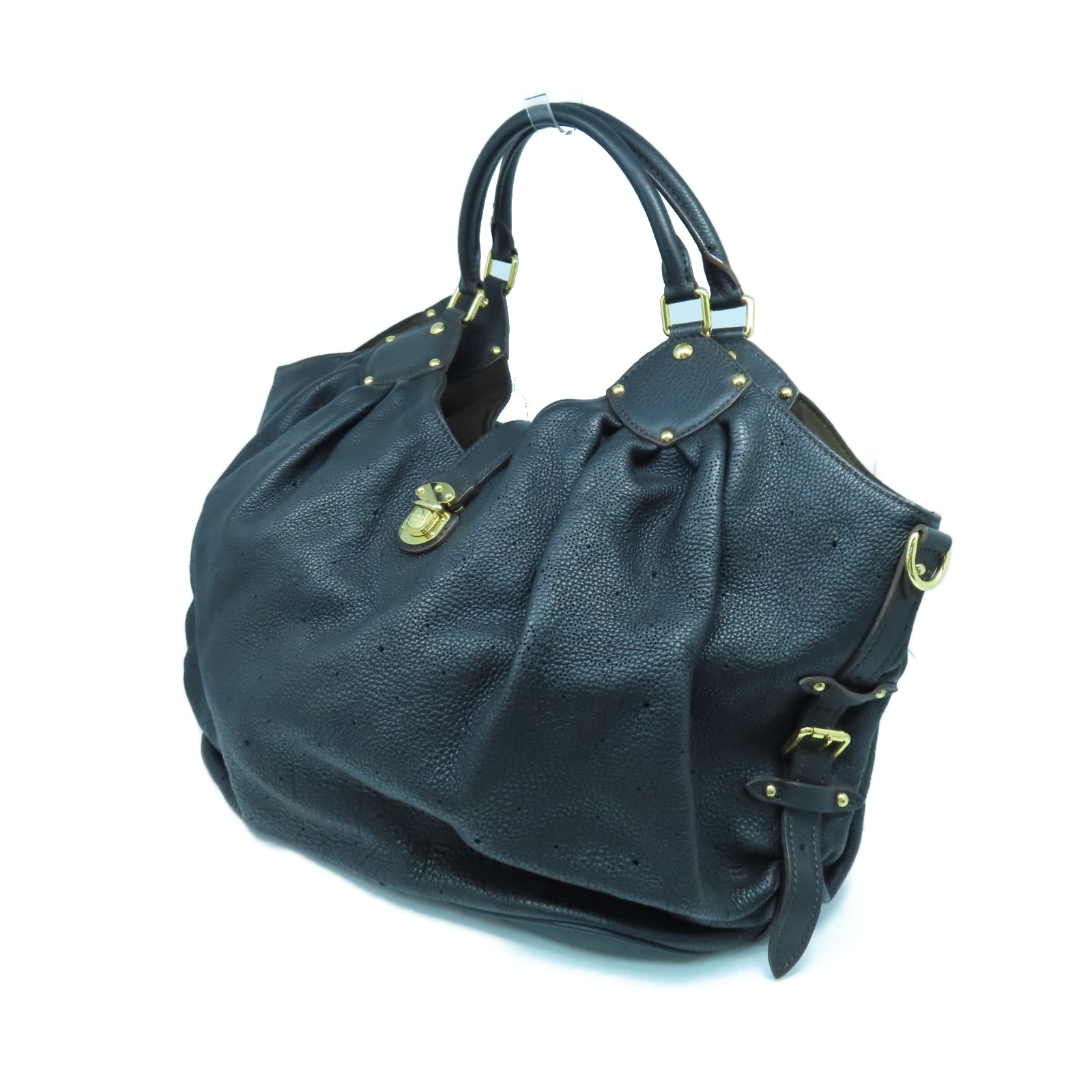 LOUIS VUITTON Mahina Mahina XL金扣手挽袋黑色