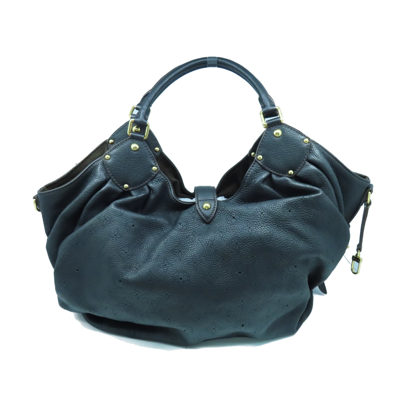 LOUIS VUITTON Mahina Mahina XL金扣手挽袋黑色