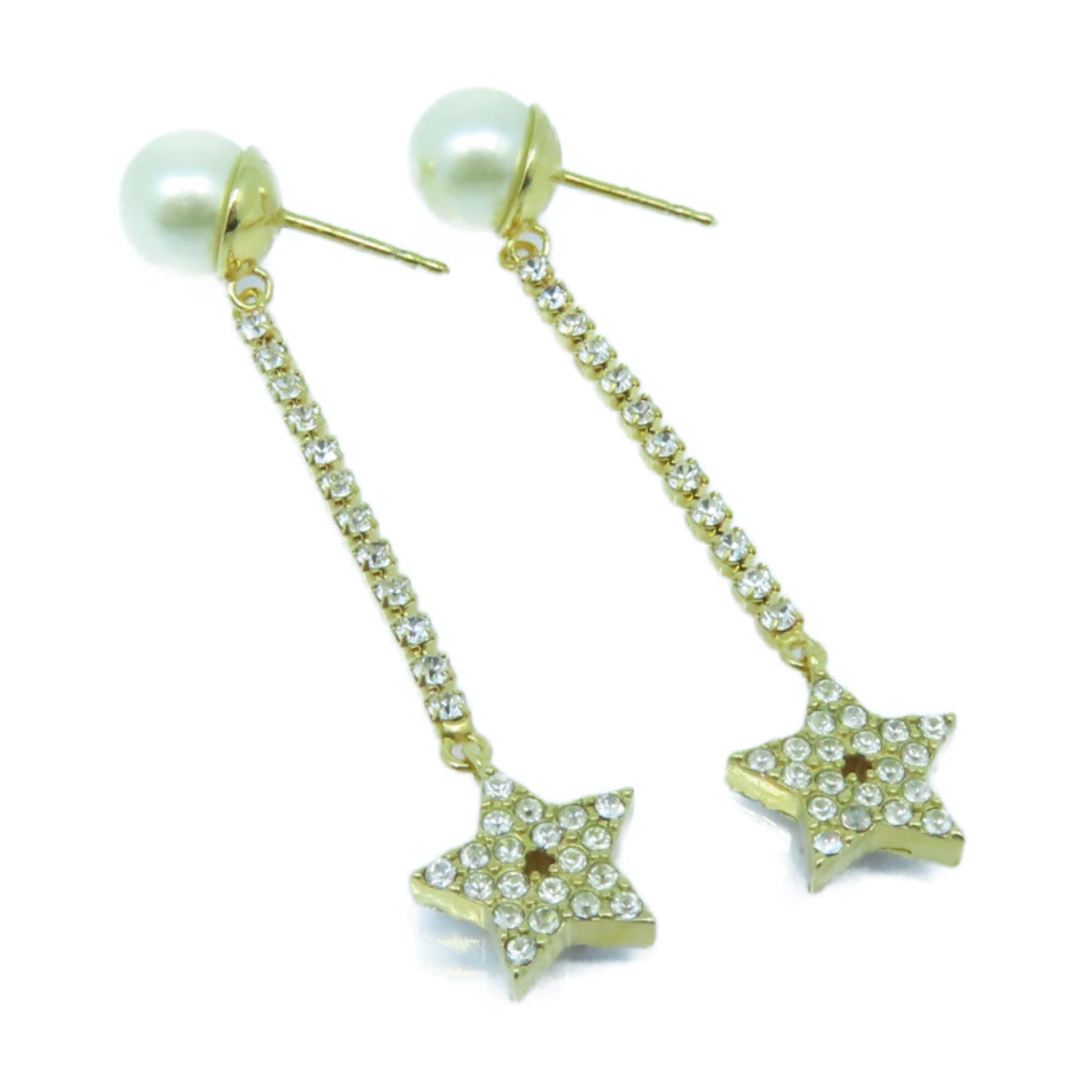 Dior 水晶Earrings耳環白色/金色