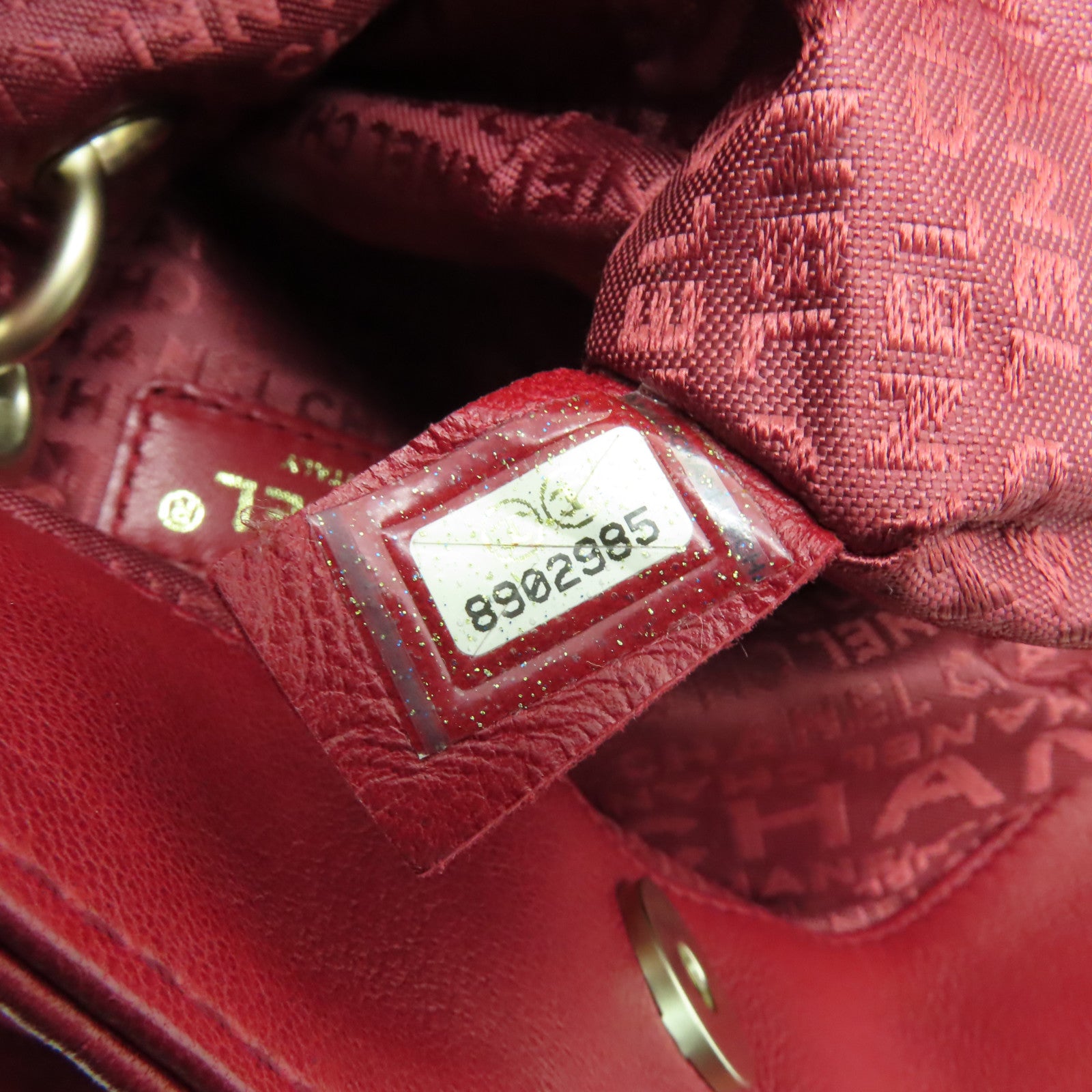CHANEL 羊皮皮革Chain Shoulder Bag金扣鏈帶肩背袋紅色