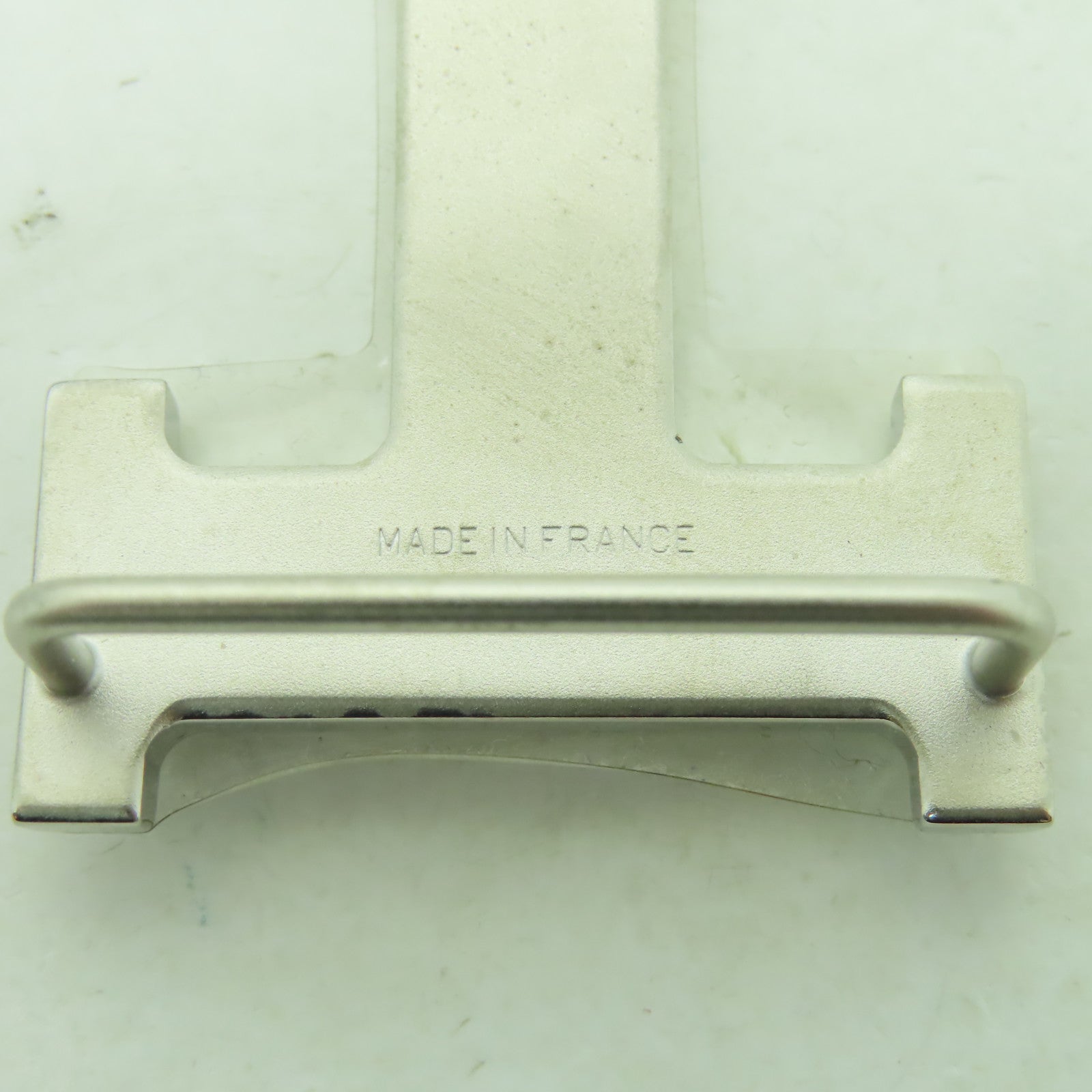 HERMES Veau Epsom皮革Belt銀扣皮帶灰水藍色