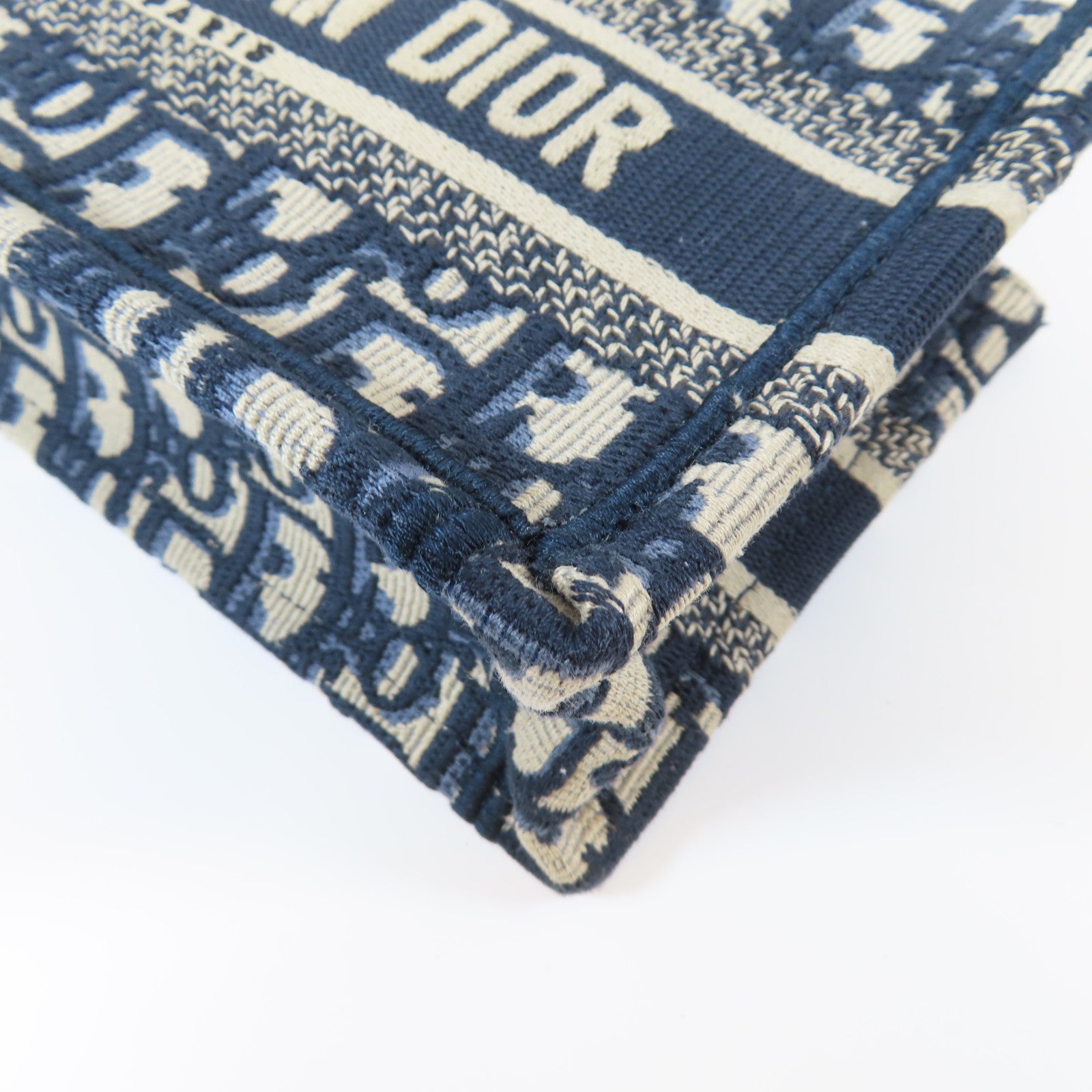 Dior 帆布Mini Book Tote金扣手挽肩背兩用袋藍色/灰色