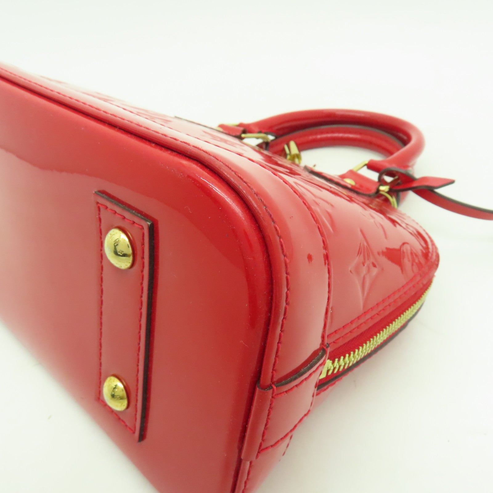 LOUIS VUITTON Vernis Alma BB金扣手挽肩背兩用袋紅色
