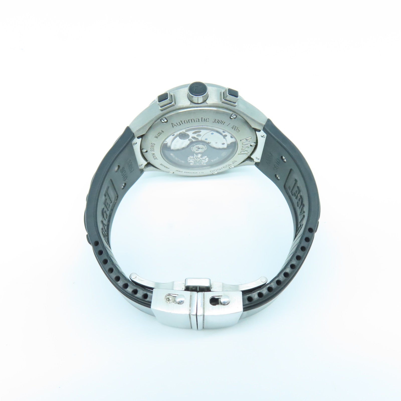 PIAGET Polo FortyFive 45mm Stainless Steel Watch Automatic Movement Black/Red