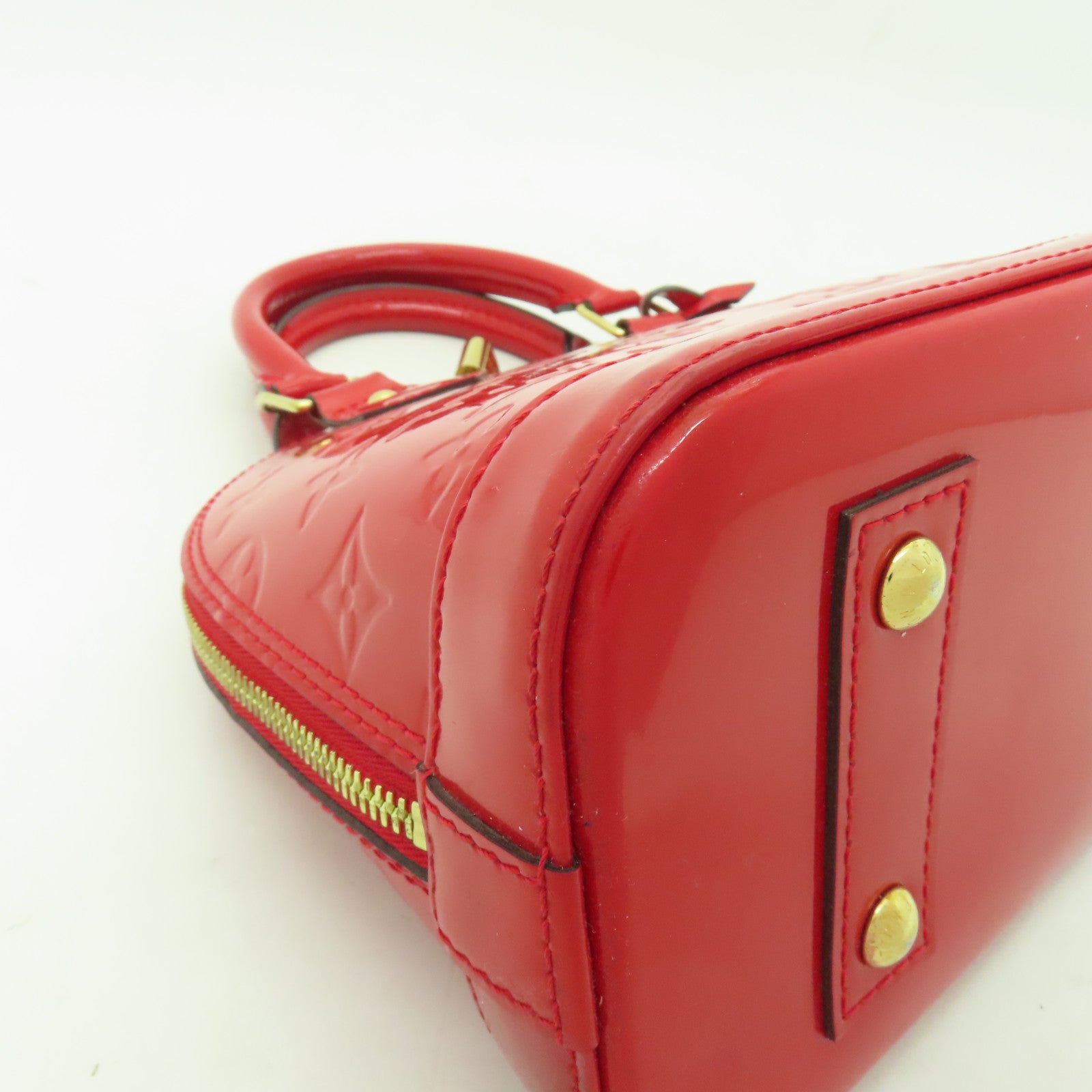 LOUIS VUITTON Vernis Alma BB金扣手挽肩背兩用袋紅色
