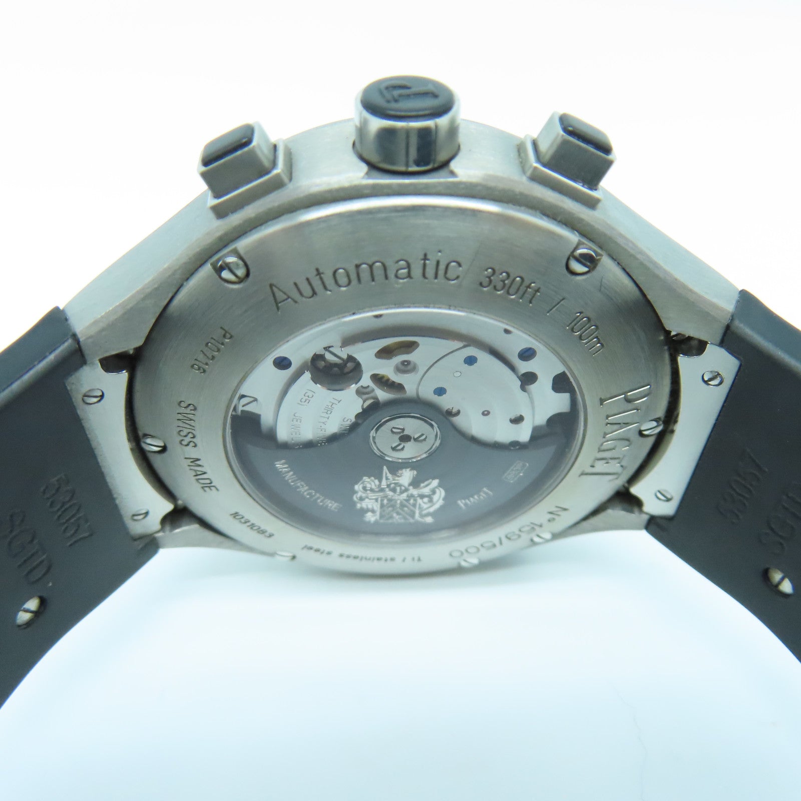 PIAGET Polo FortyFive 45mm Stainless Steel Watch Automatic Movement Black/Red