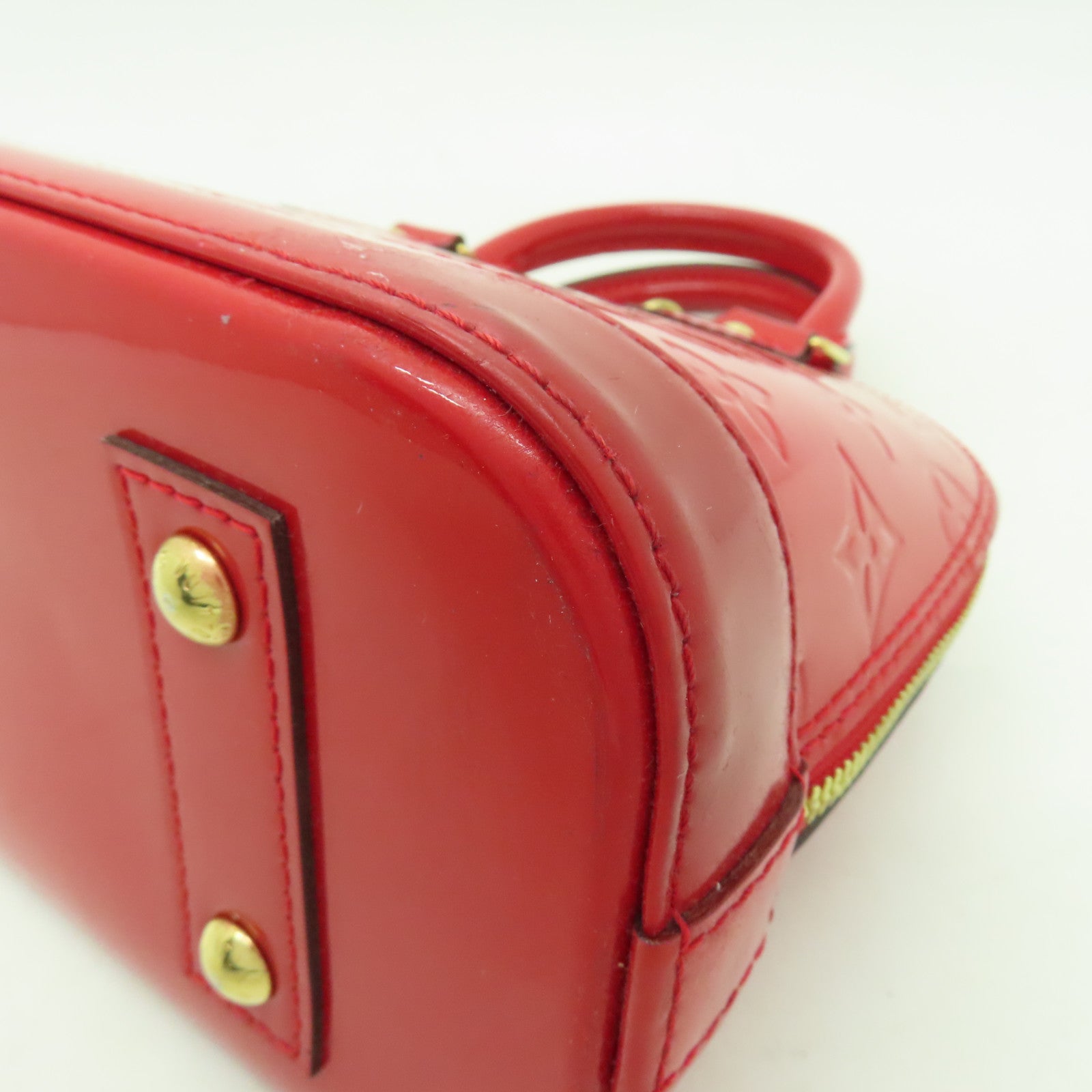 LOUIS VUITTON Vernis Alma BB金扣手挽肩背兩用袋紅色