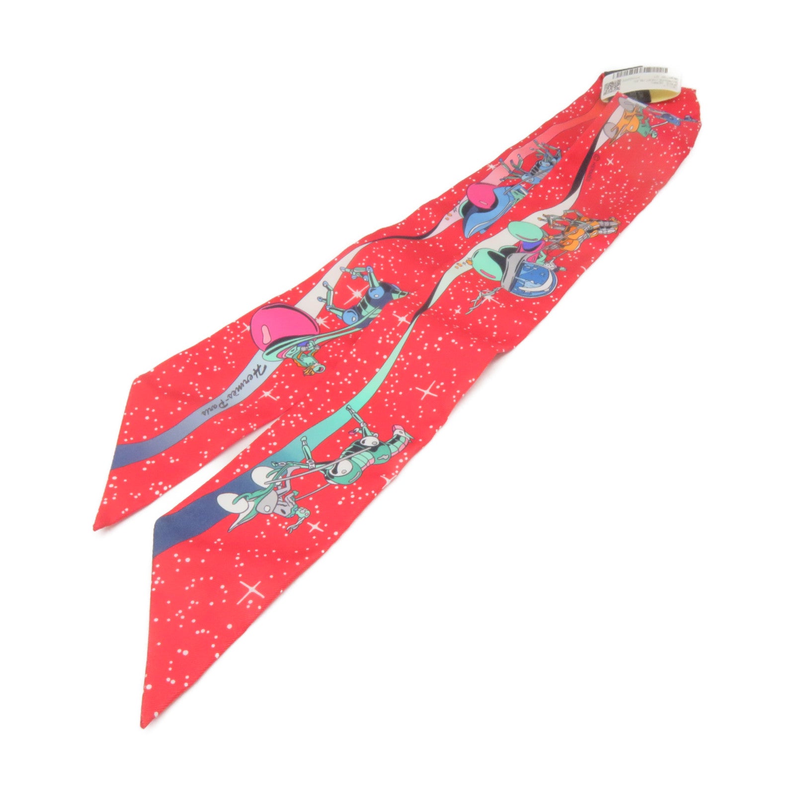 HERMES Silk Twilly Scarf Red/Color