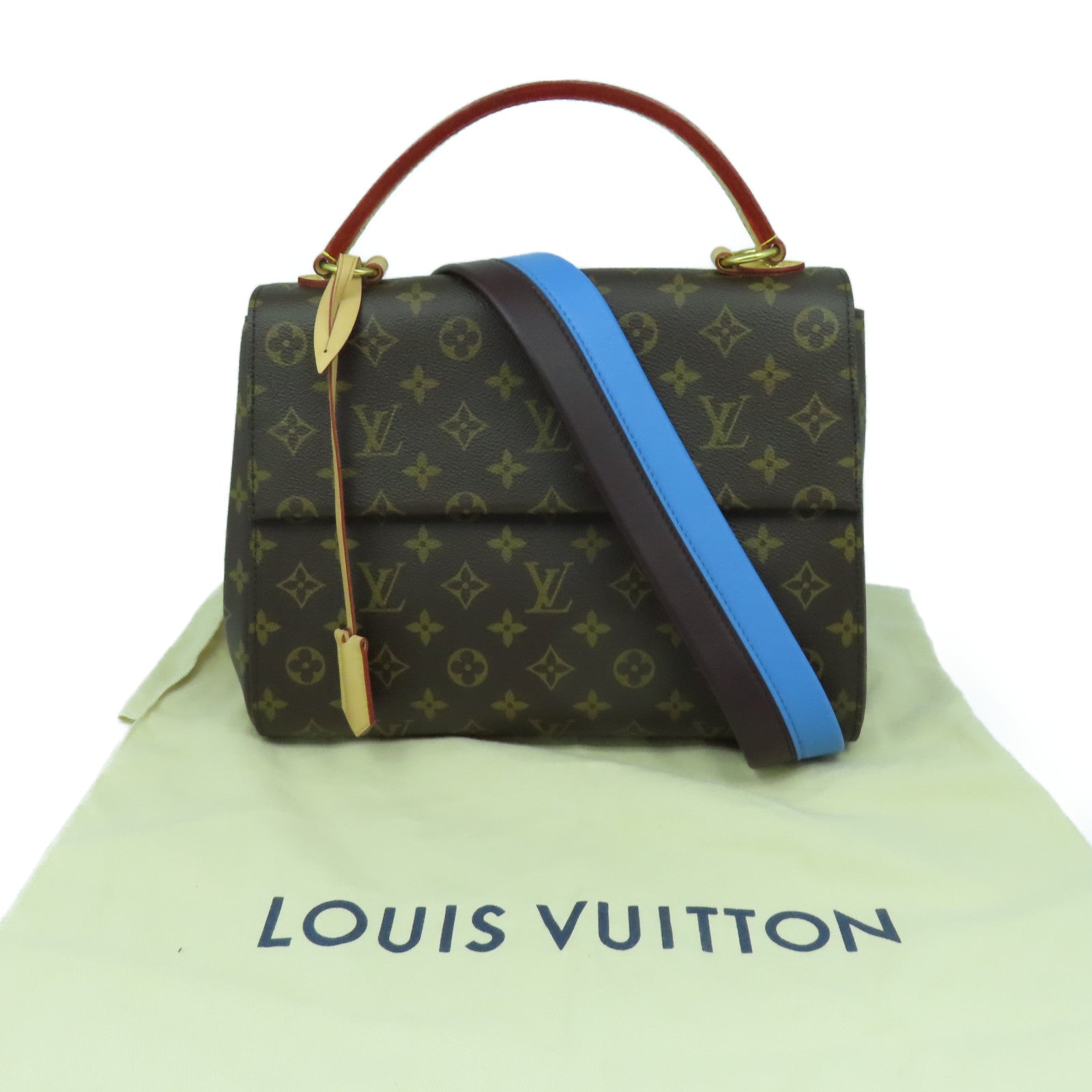 LOUIS VUITTON Monogram Cluny MM金扣手挽肩背兩用袋啡色