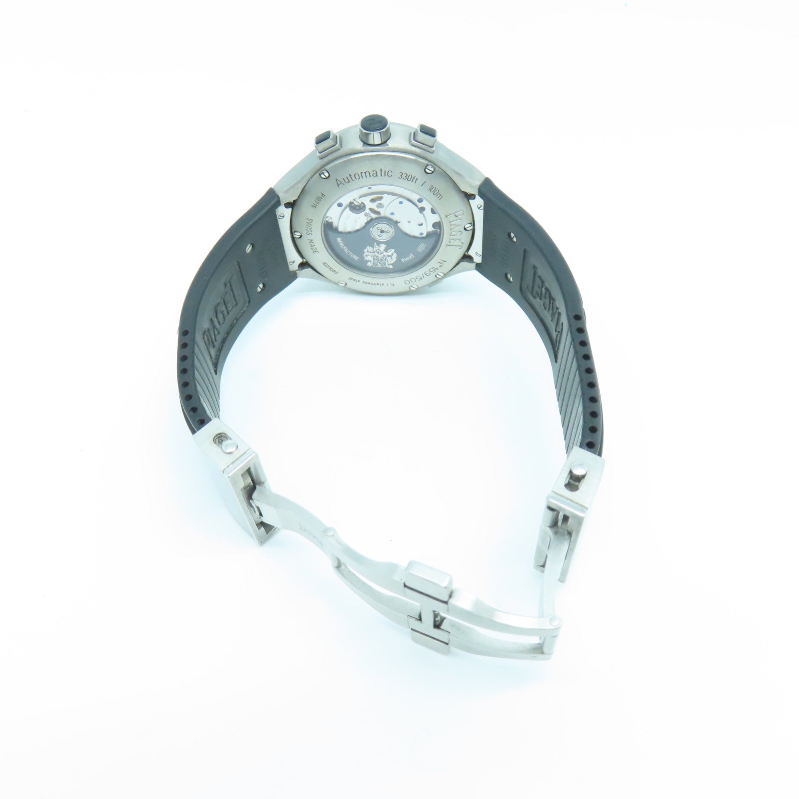 PIAGET Polo FortyFive 45mm Stainless Steel Watch Automatic Movement Black/Red