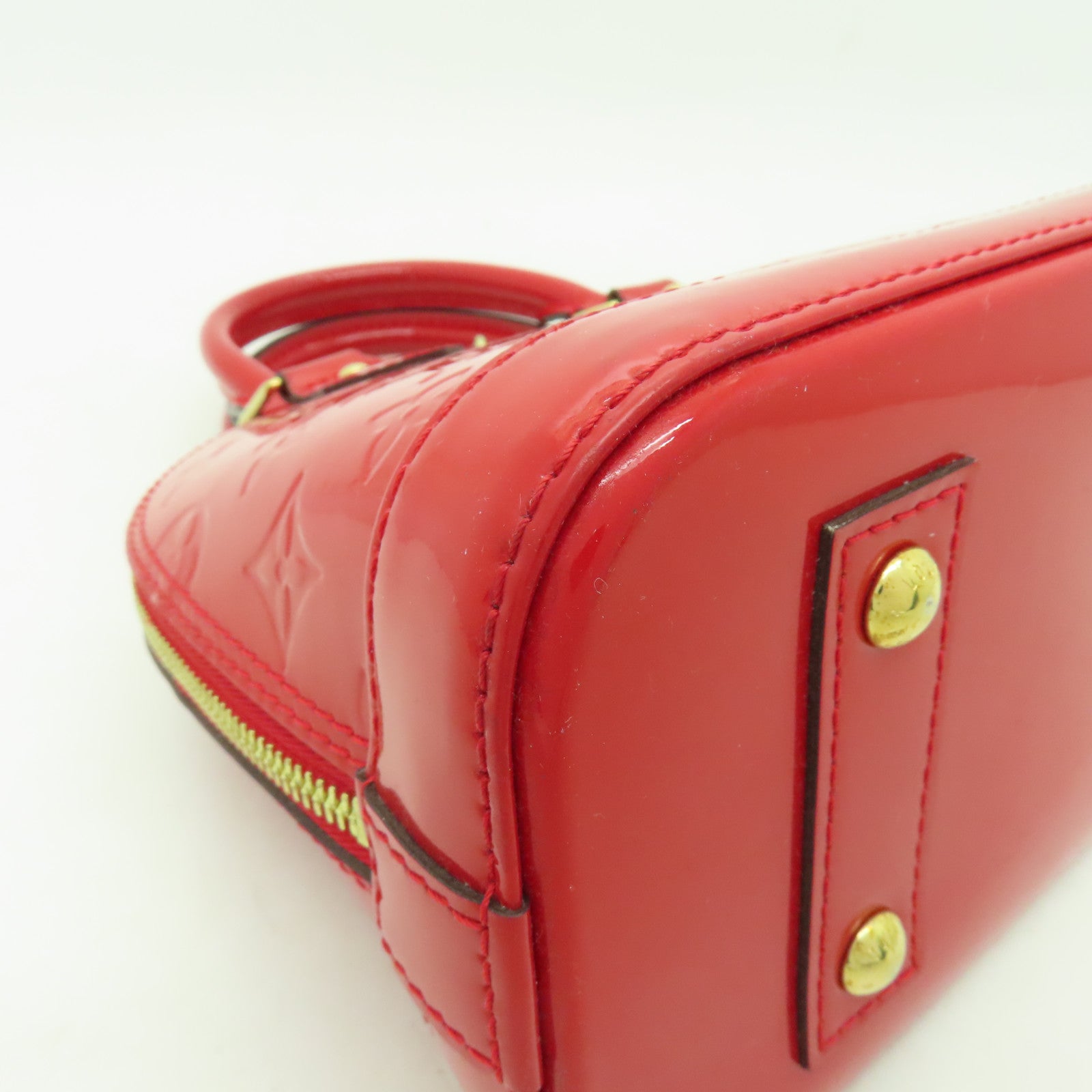 LOUIS VUITTON Vernis Alma BB金扣手挽肩背兩用袋紅色