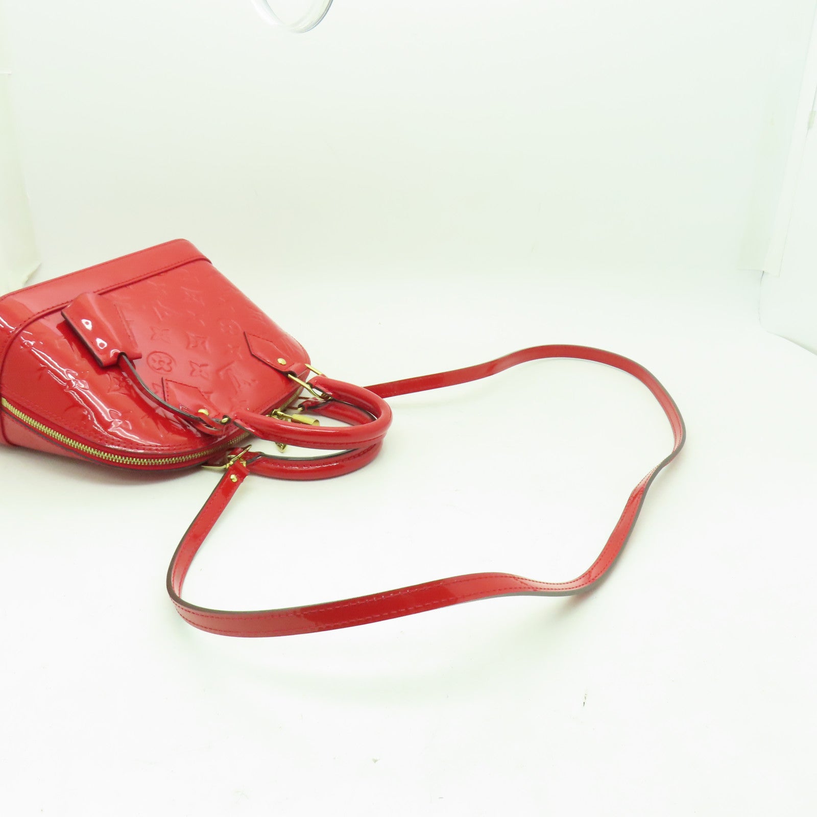 LOUIS VUITTON Vernis Alma BB金扣手挽肩背兩用袋紅色