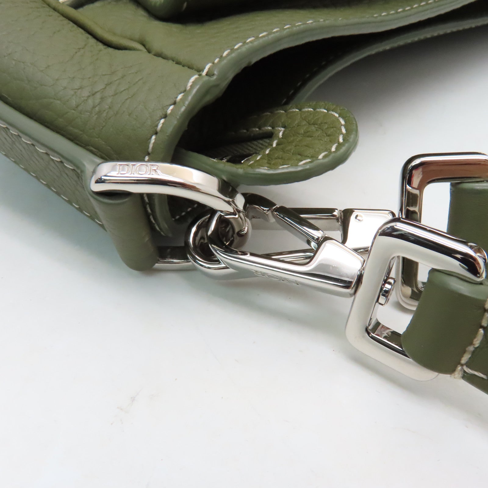 Dior 【激減優惠】牛皮皮革Shoulder Bag銀扣肩背袋綠色