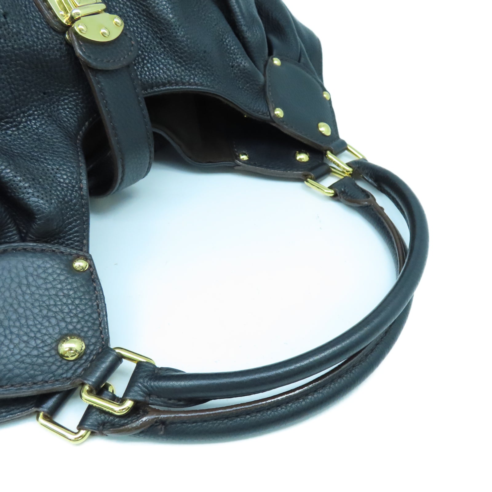 LOUIS VUITTON Mahina Mahina XL金扣手挽袋黑色
