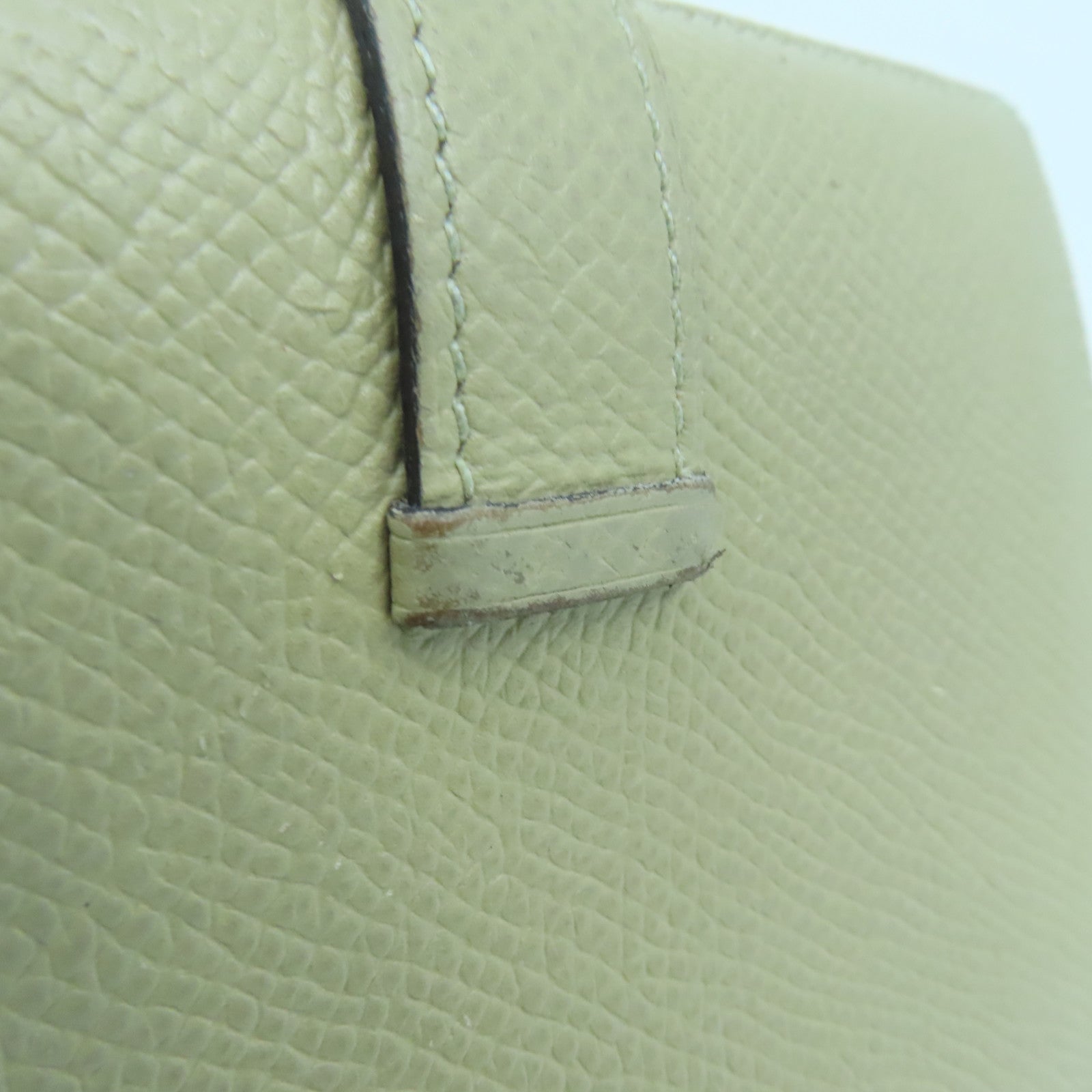 HERMES Epsom皮革Bearn Compact wallet银扣钱包Argile米色