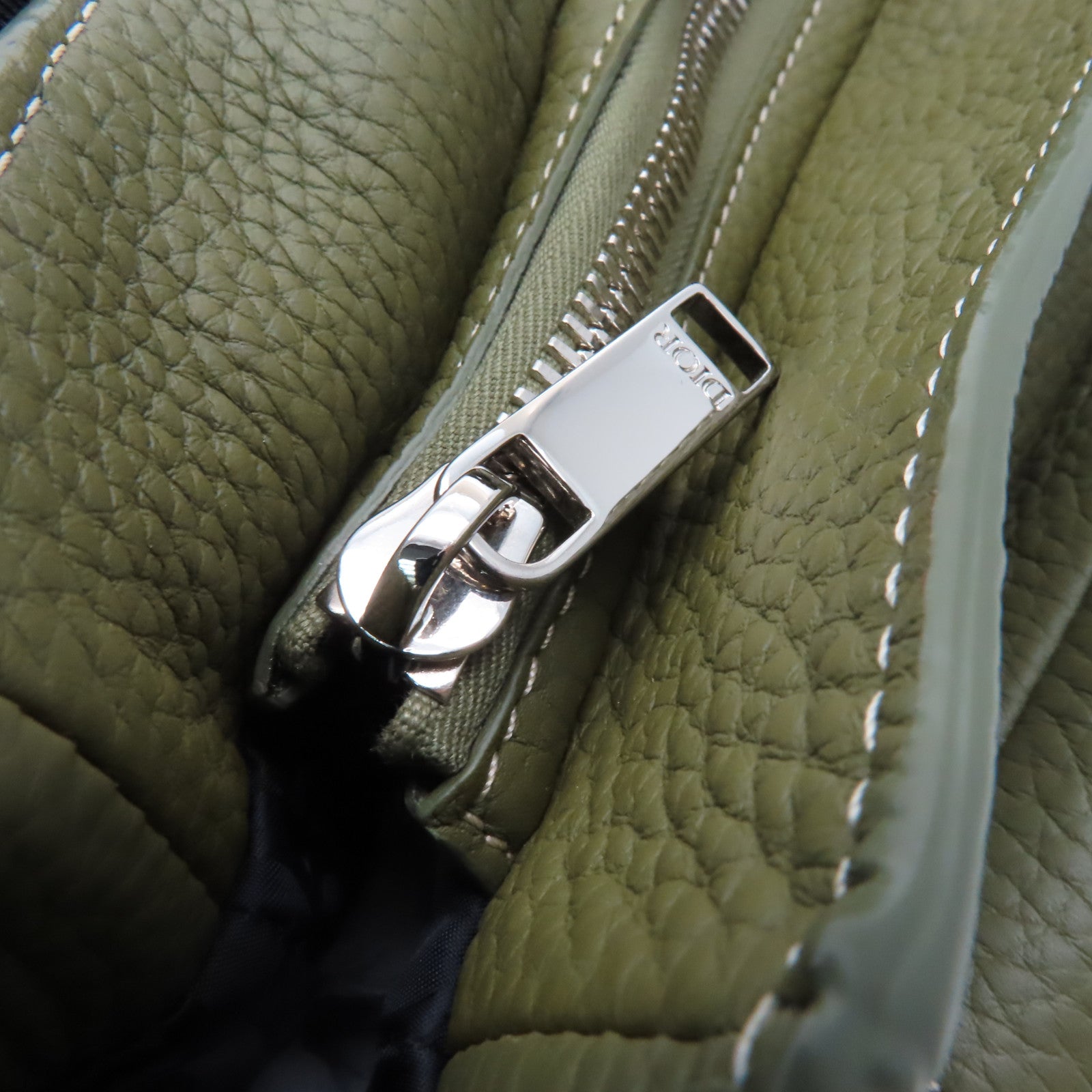 Dior 【激減優惠】牛皮皮革Shoulder Bag銀扣肩背袋綠色