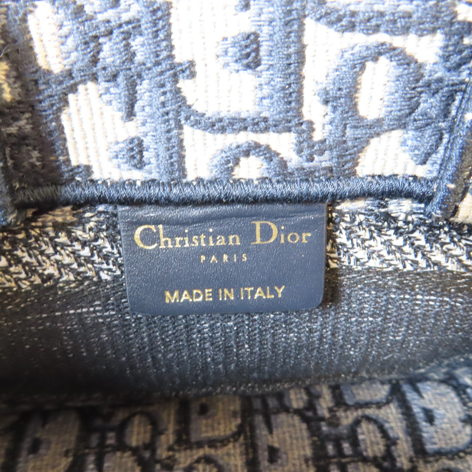 Dior 帆布Mini Book Tote金扣手挽肩背兩用袋藍色/灰色