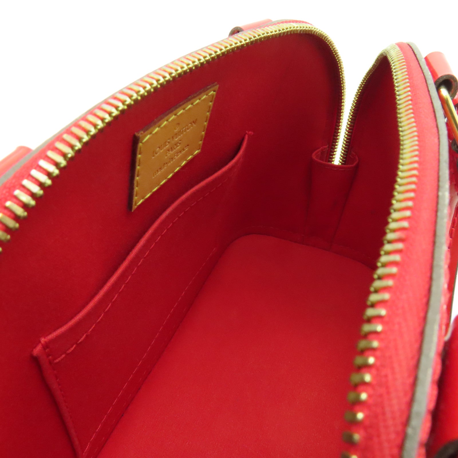 LOUIS VUITTON Vernis Alma BB金扣手挽肩背兩用袋紅色