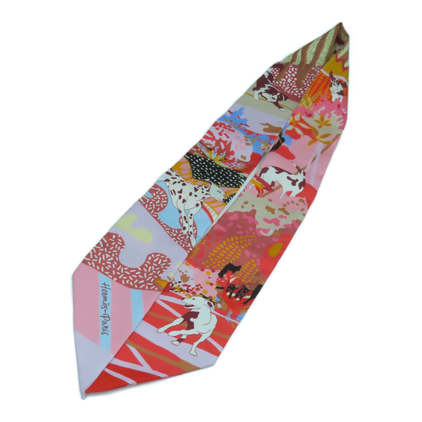 HERMES 絲質Twilly絲巾彩色