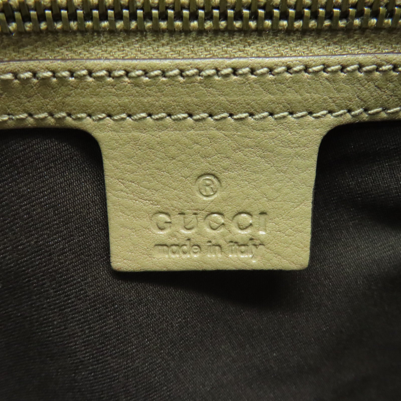 GUCCI Canvas Boston Bag Gold Buckle Boston Bag Beige