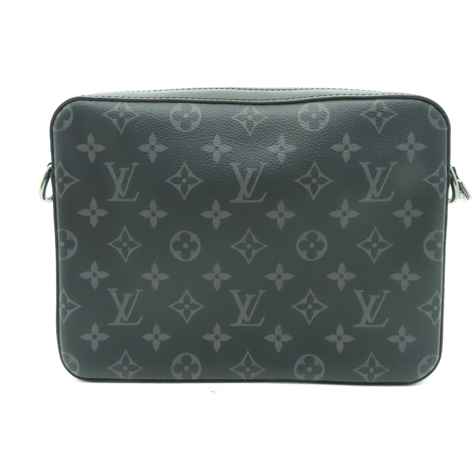 LOUIS VUITTON Monogram Eclipse Trio銀扣肩背袋灰色/黑色