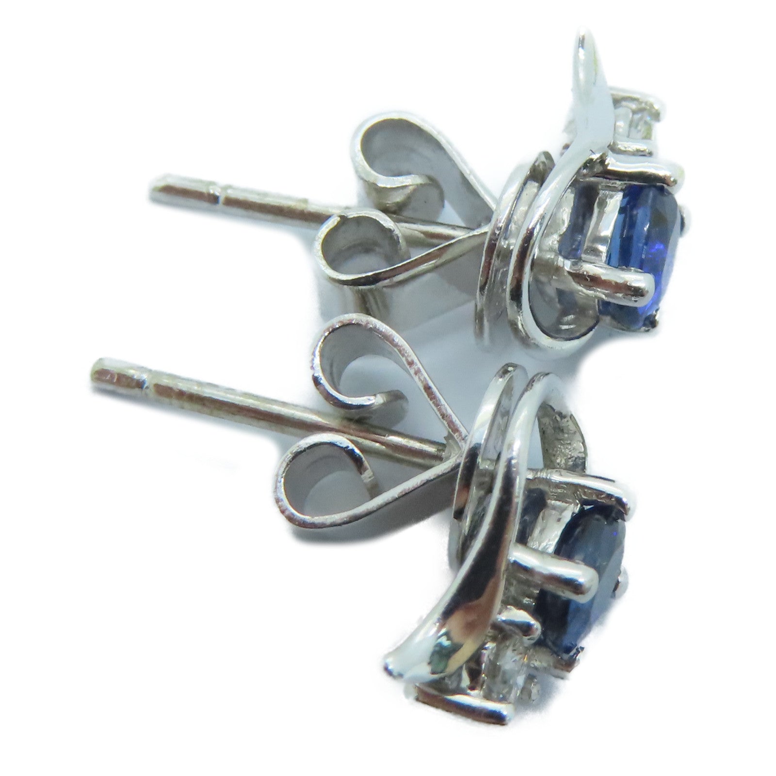 JEWELRY 18K White Gold Earrings Sapphire Earrings