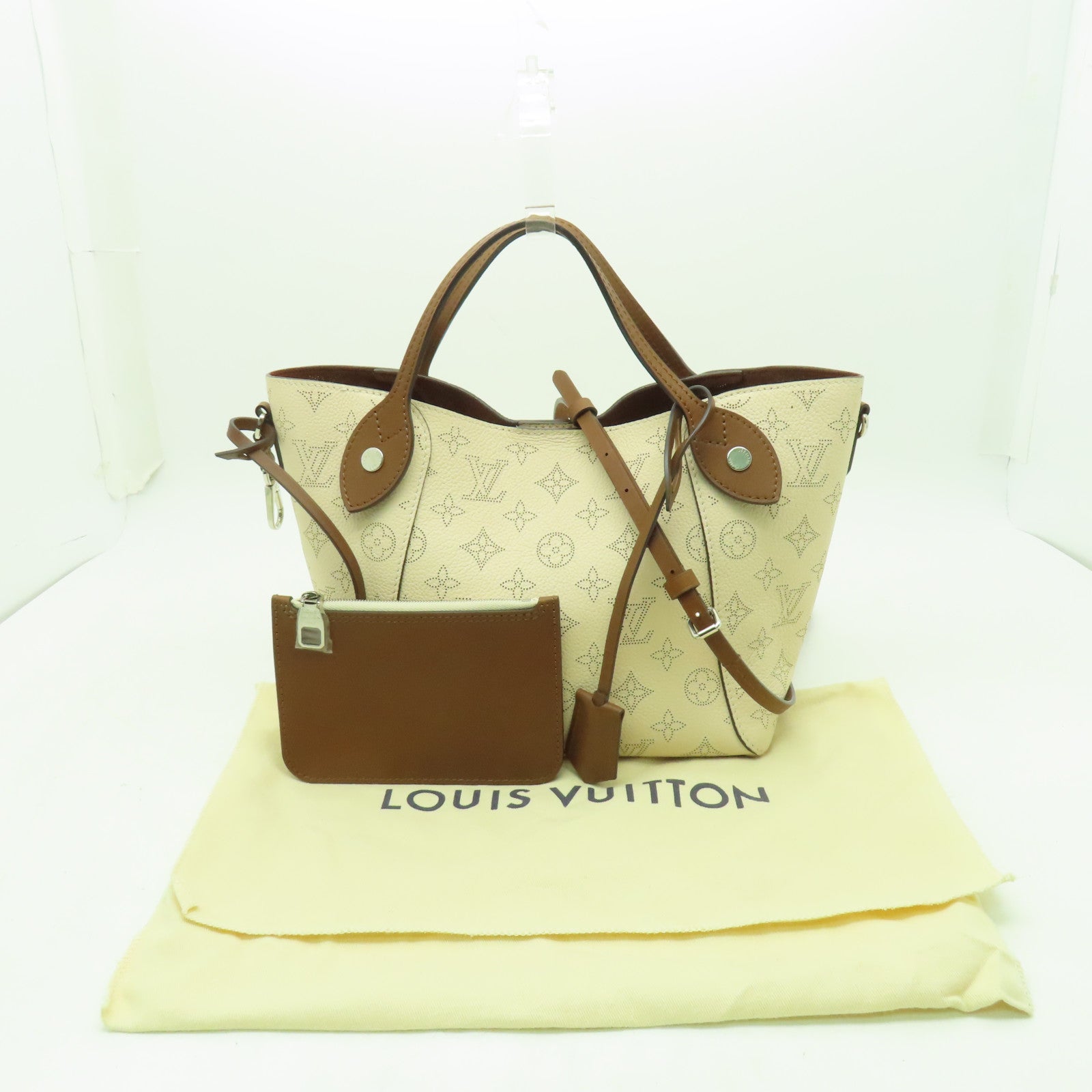 LOUIS VUITTON Mahina Hina PM銀扣手挽肩背兩用袋白色