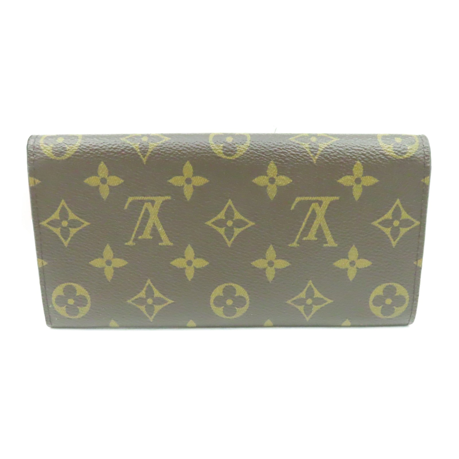 LOUIS VUITTON Monogram Emilie Ming金扣長錢包棕色/粉紅色