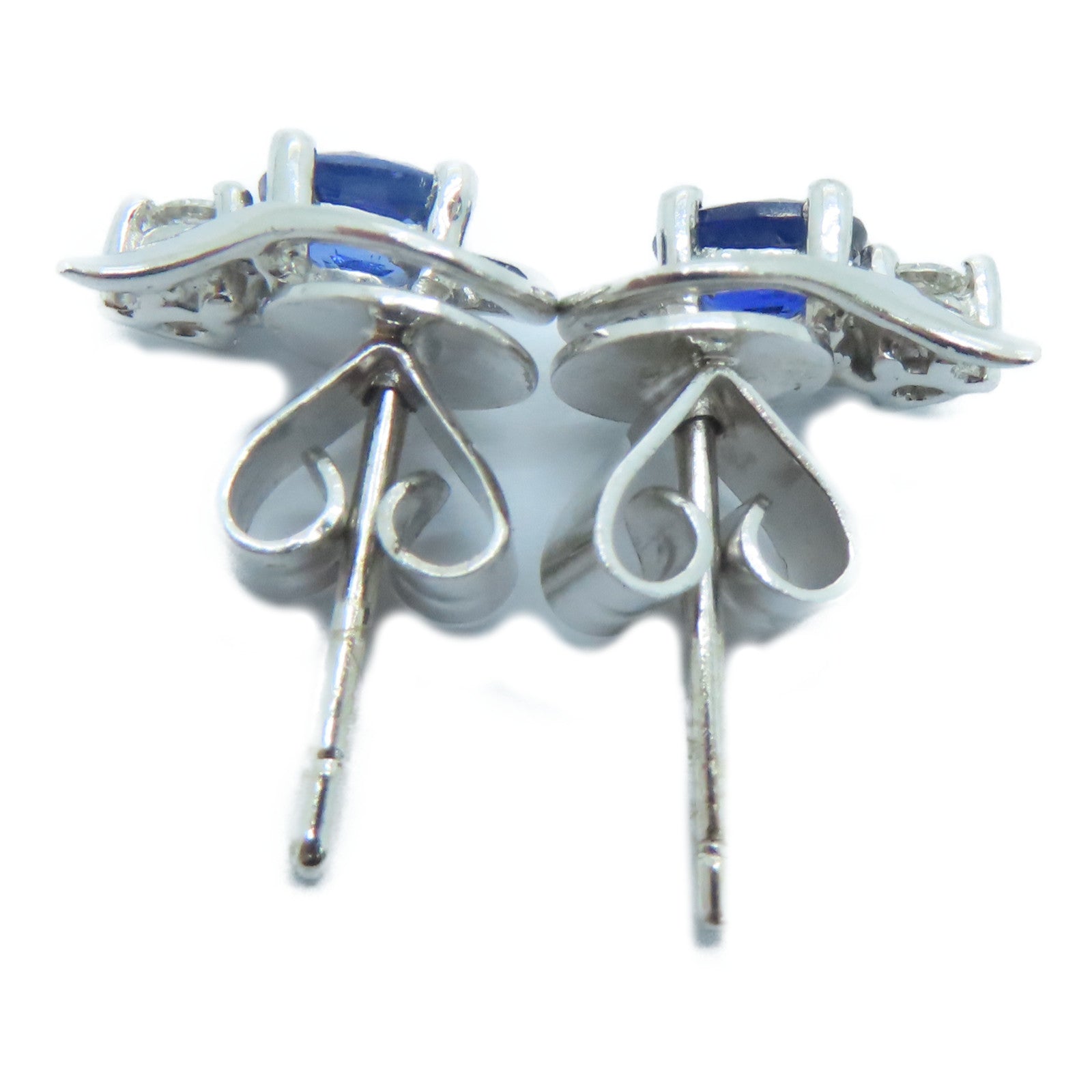 JEWELRY 18K White Gold Earrings Sapphire Earrings
