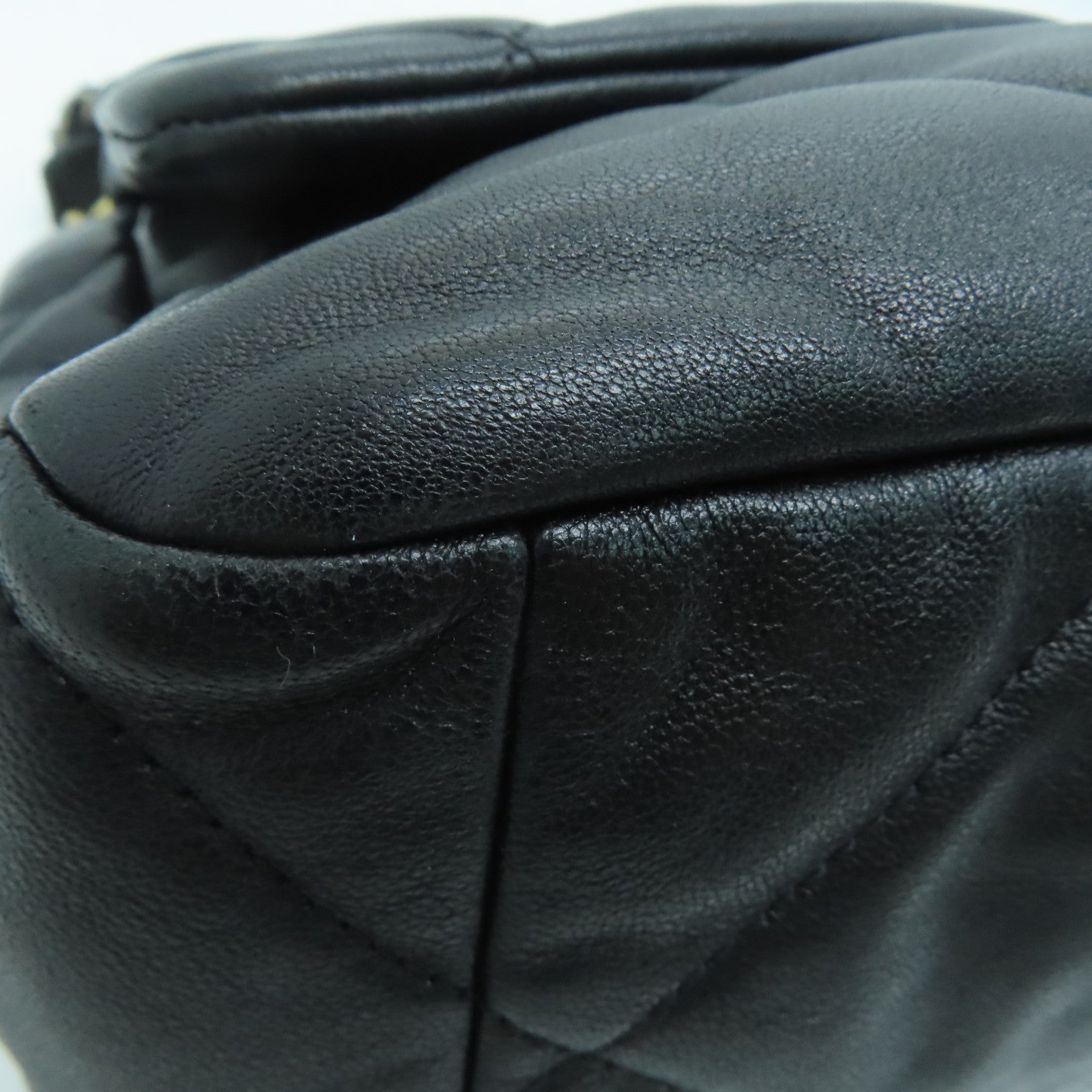 CHANEL 菱格牛皮皮革２Way Shoulder手挽肩背用袋黑色