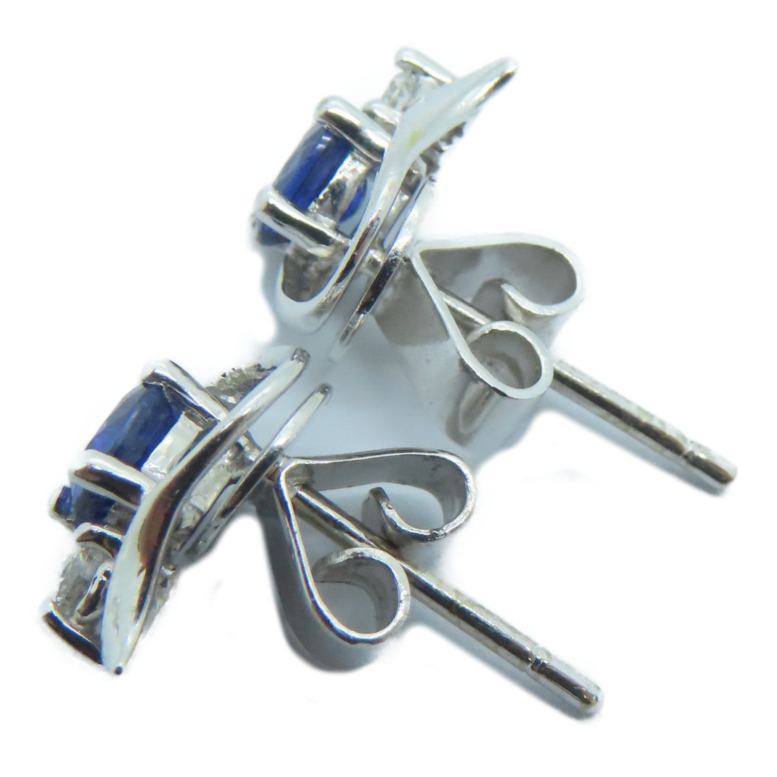 JEWELRY 18K White Gold Earrings Sapphire Earrings
