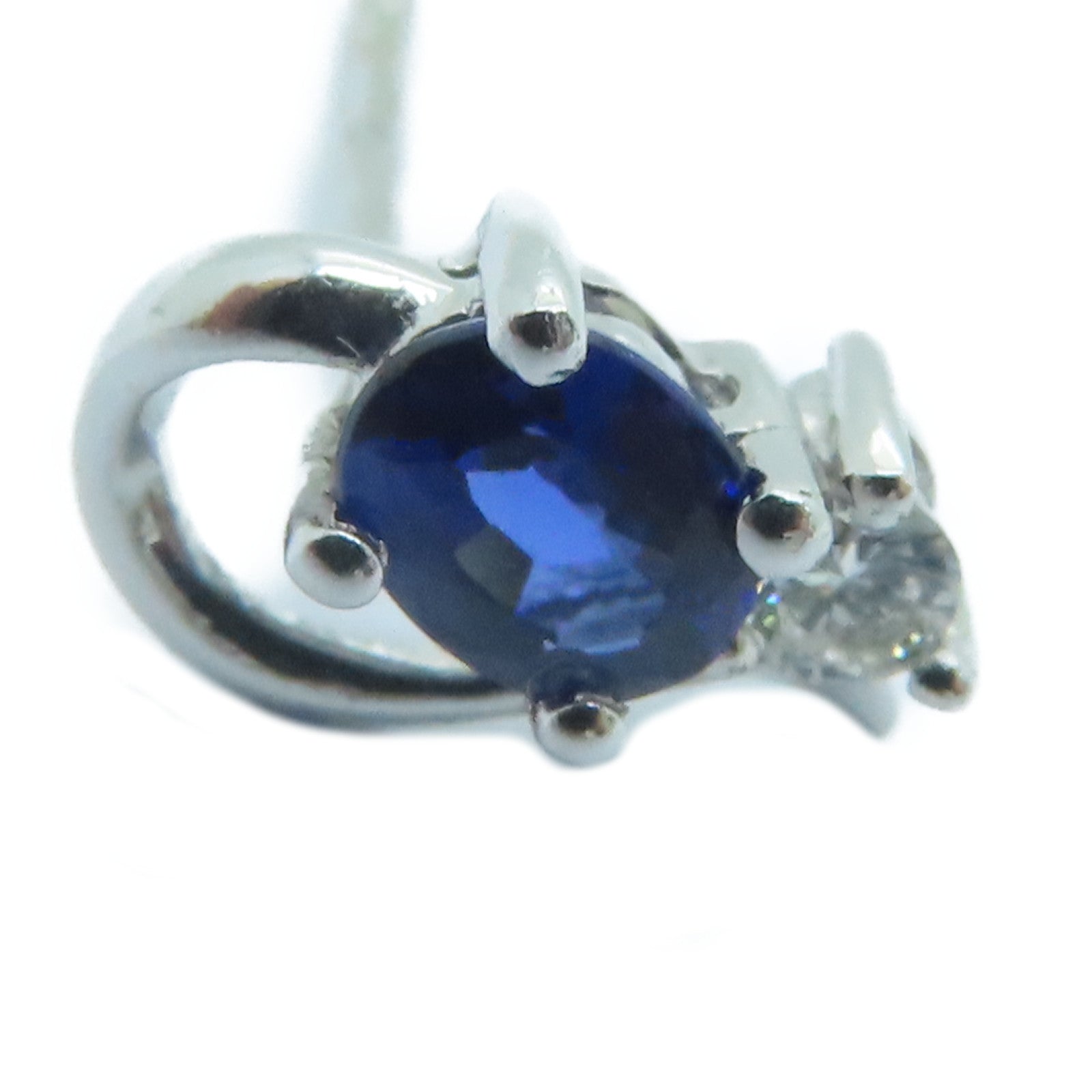 JEWELRY 18K White Gold Earrings Sapphire Earrings