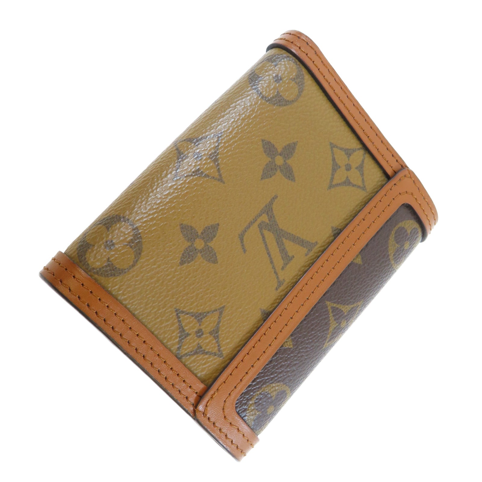 LOUIS VUITTON Monogram Reverse Dauphine金扣錢包啡色