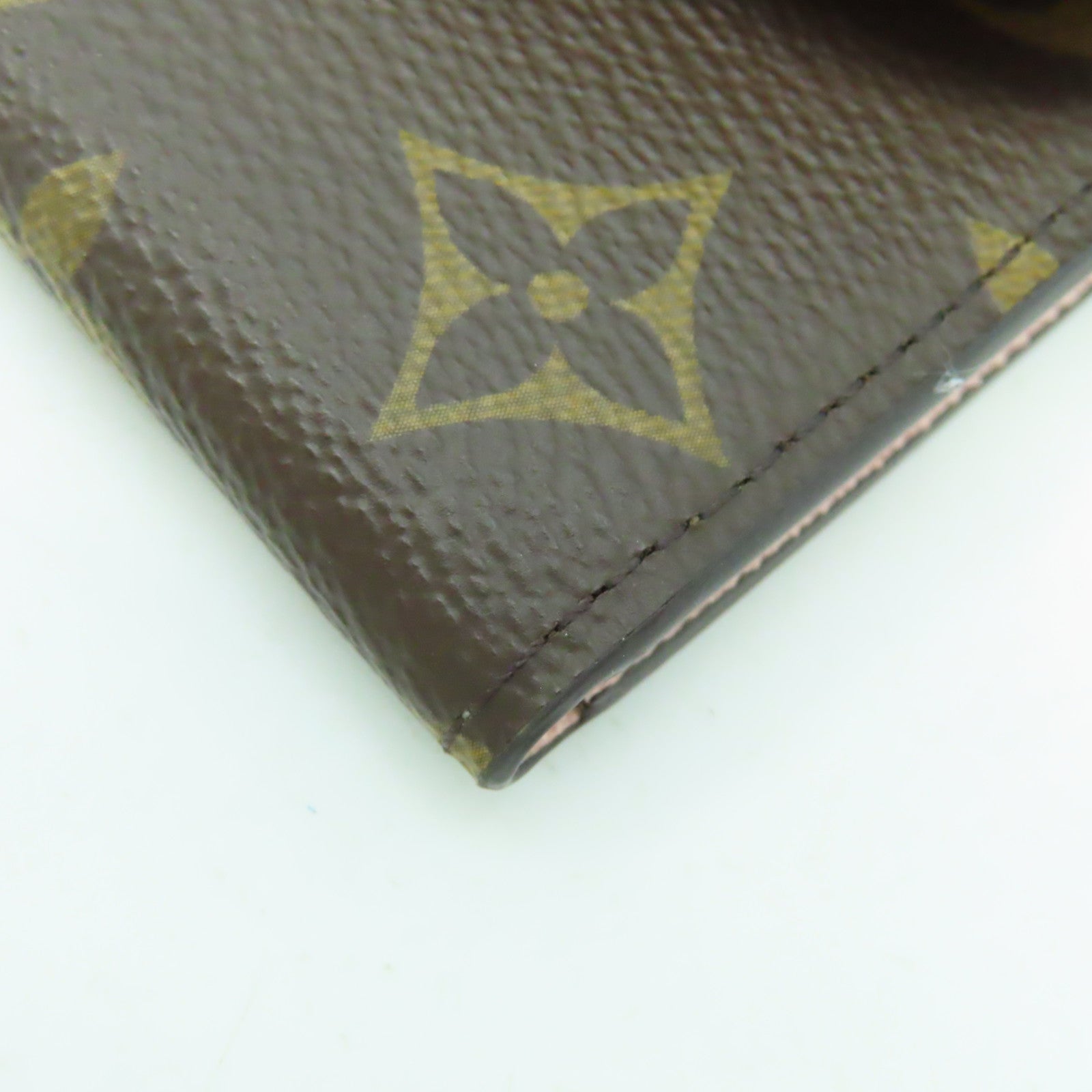 LOUIS VUITTON Monogram Emilie Ming金扣長錢包棕色/粉紅色