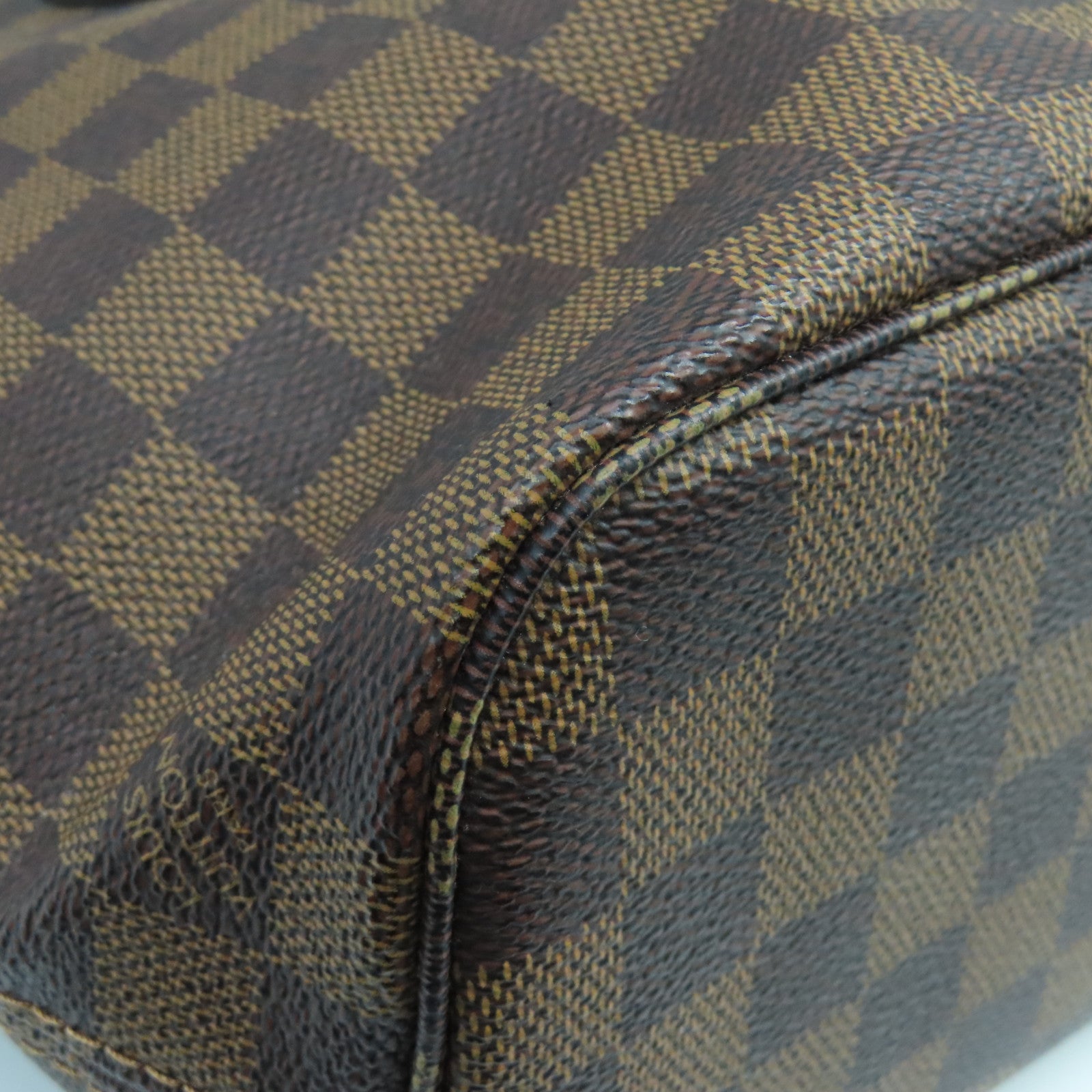 LOUIS VUITTON Damier Neverfull PM金扣手挽袋啡色