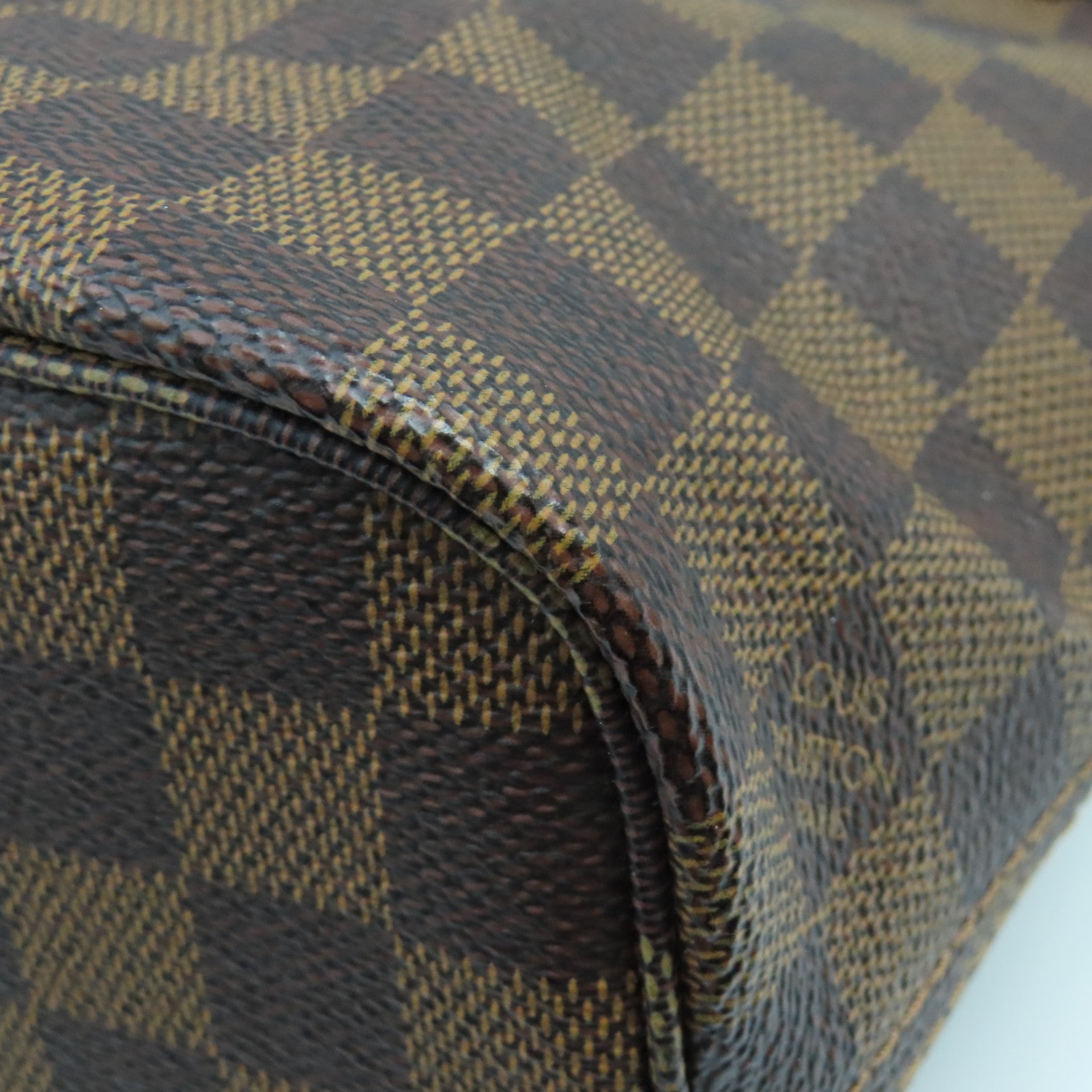 LOUIS VUITTON Damier Neverfull PM金扣手挽袋啡色