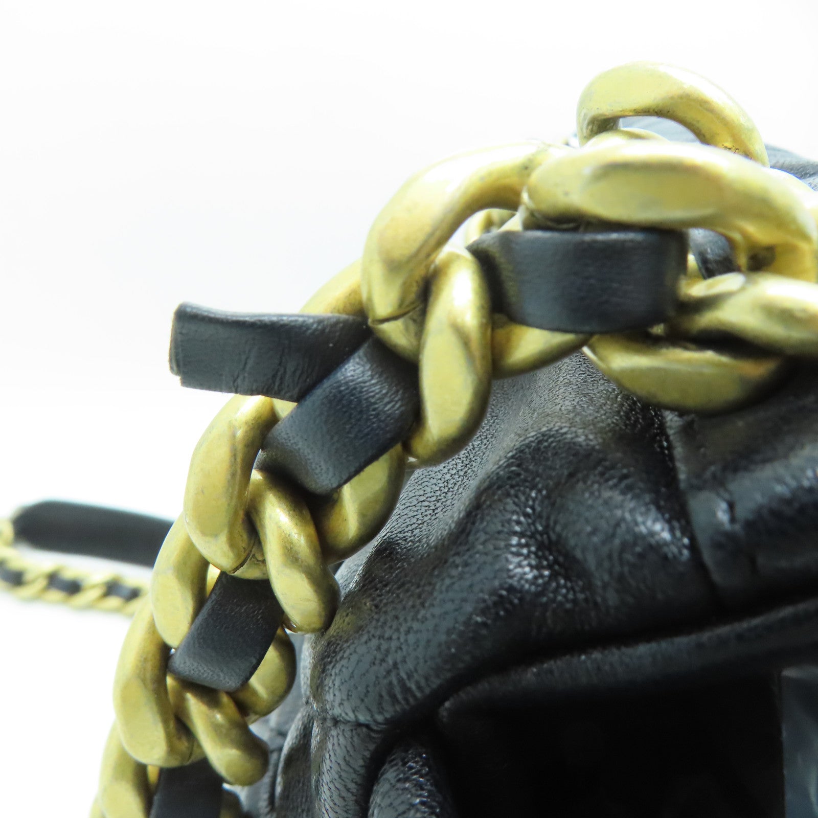 CHANEL 菱格牛皮皮革２Way Shoulder手挽肩背用袋黑色